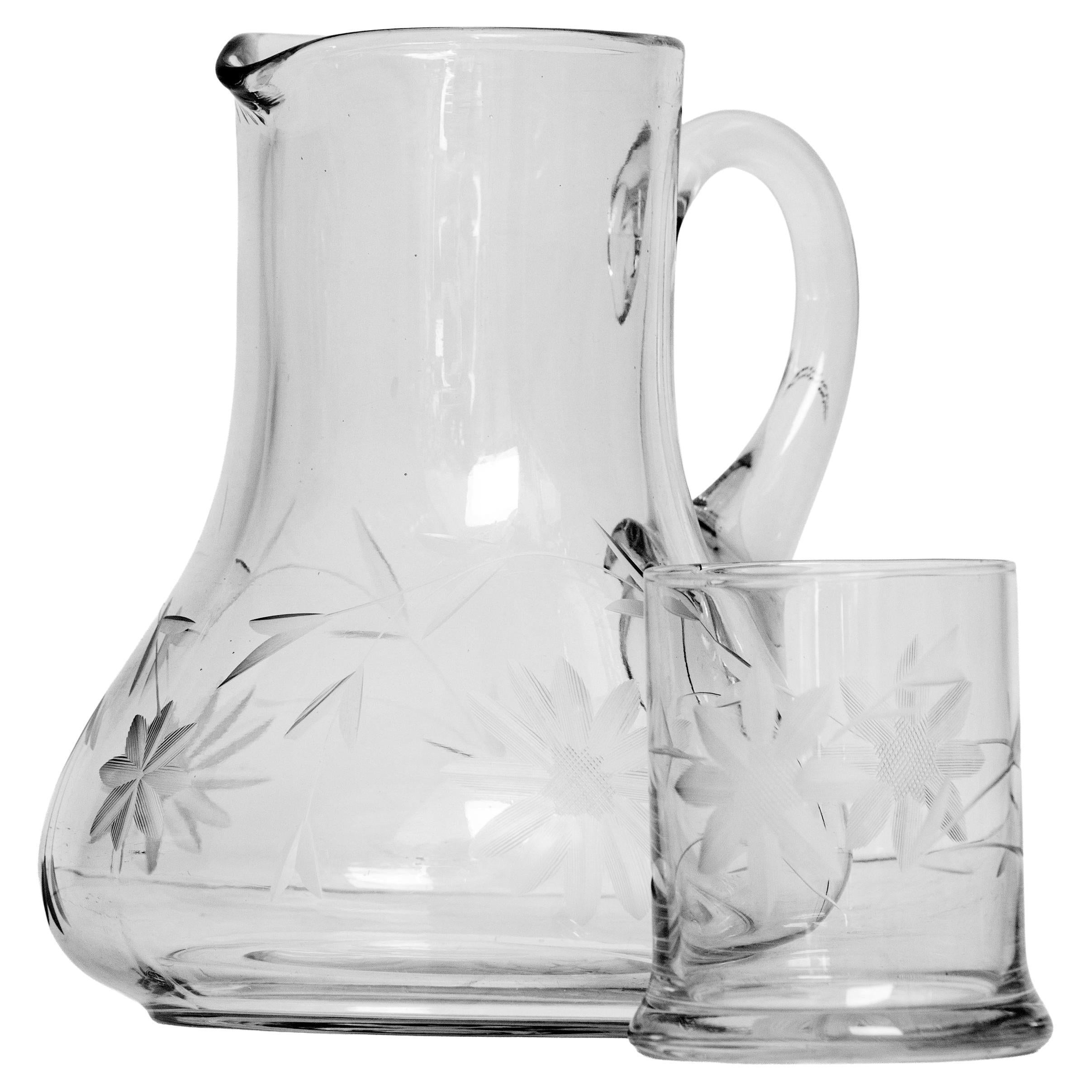 Night Stand Pitcher 
Glass For Sale