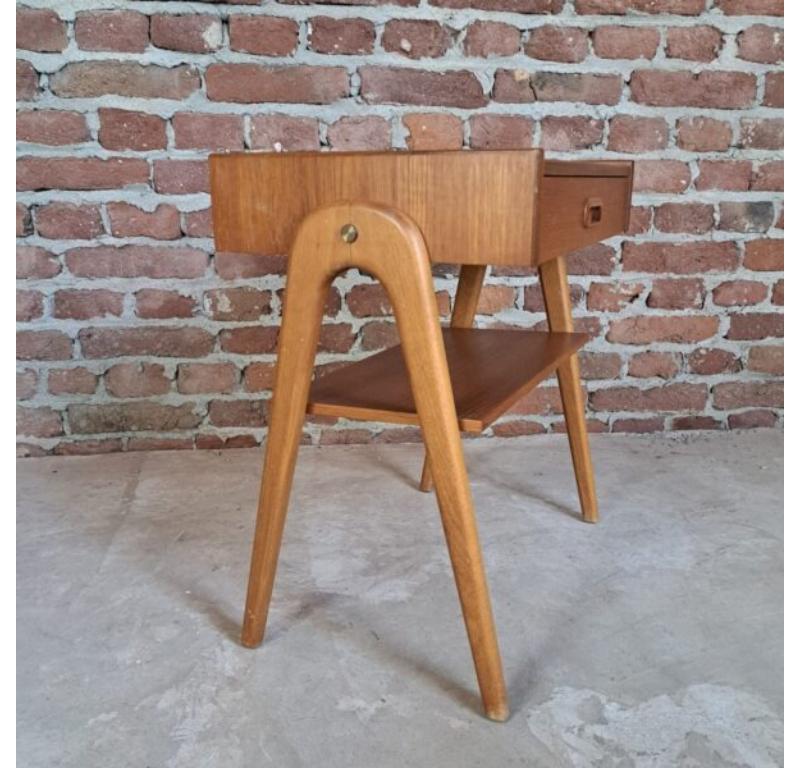 Danish Night Table in Teak Wood, Denmark, 1960 For Sale