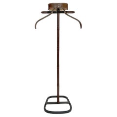 Night valet in tan leather with saddle-stitching, by J. Adnet, France circa 1960