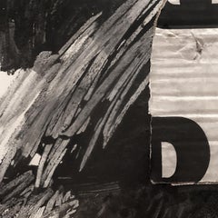 "Night Walk Series 4" Abstract Mixed-Media Collage in Black & Grey by Nancy Lee