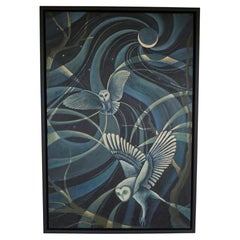 'Night Watcher' Contemporary Art Deco Style Painting By Vera Jefferson