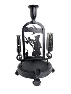 Night Watchman Figural Cigar Cutter and Match Hold Antique German Arts & Crafts