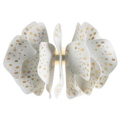 Nightbloom Porcelain Wall Lamp Sconce in White & Gold 