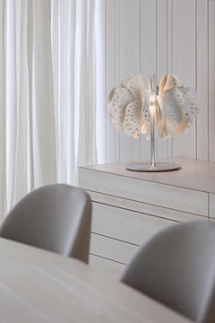 Nightbloom Table Lamp. White & gold