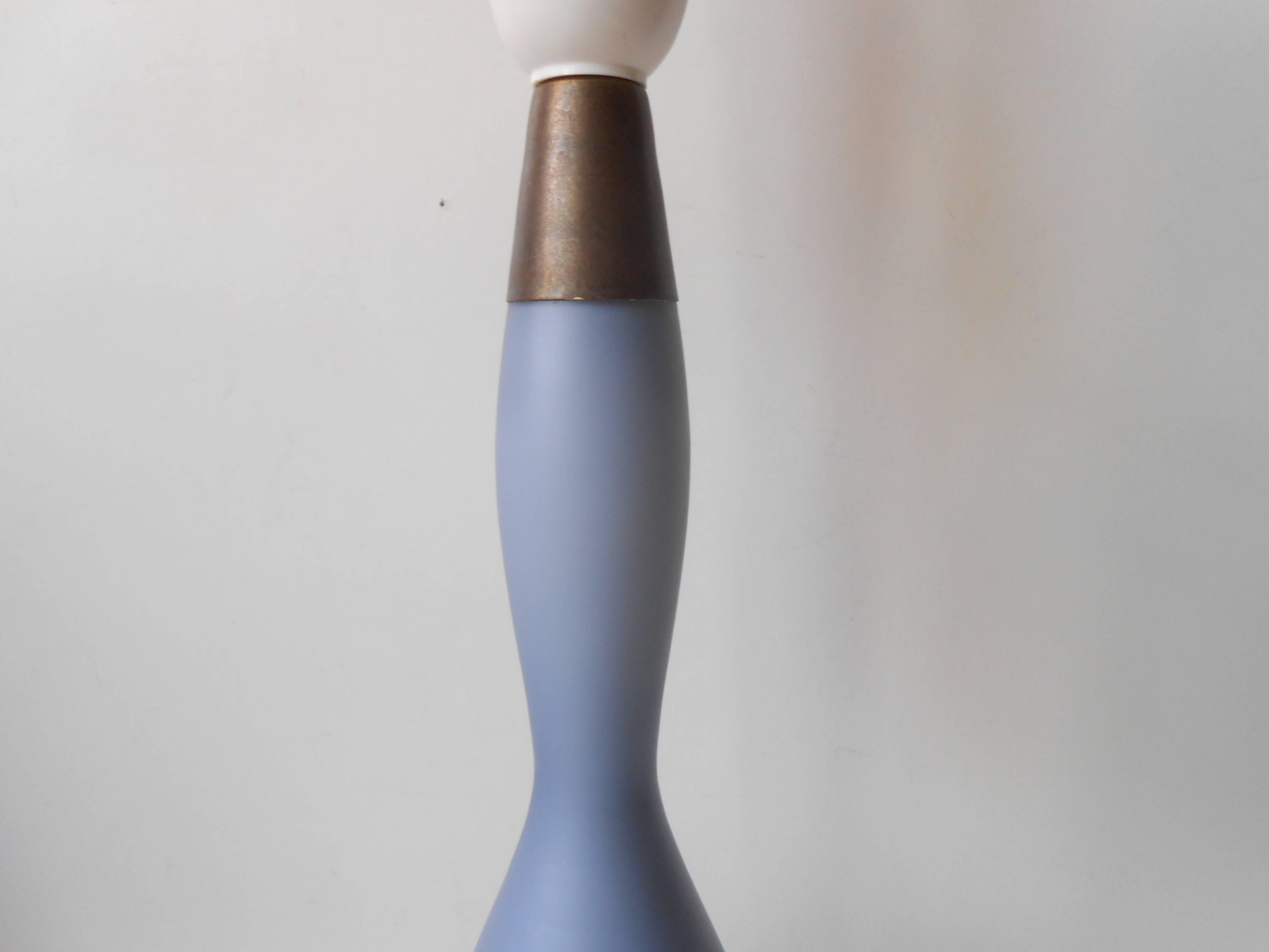 Opal 'Nightblue' Danish Cased Glass Table Lamp by Bent Nordsted, Holmegaard/Kastrup