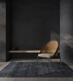 Tapis noué à la main Nightfall Noir bleu marine profond et bleu marine profond 180 x 270 cm