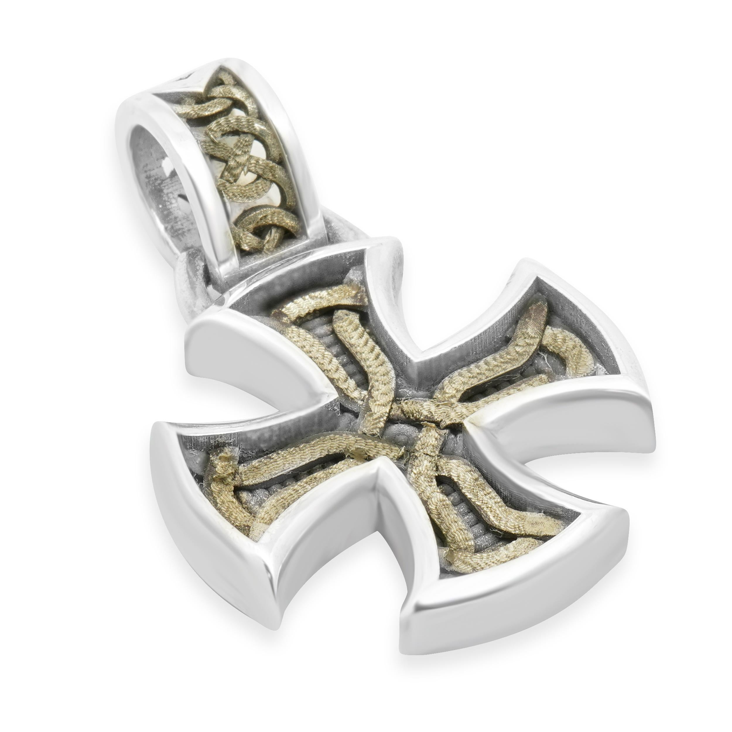 da uomo o donna Ciondolo croce Nightrider in argento 925 in vendita