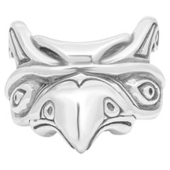 Anello Falco Nightrider in argento Sterling