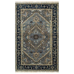 Nightscape Depths Deep Blue & Navy 270x360 cm Tappeto annodato a mano