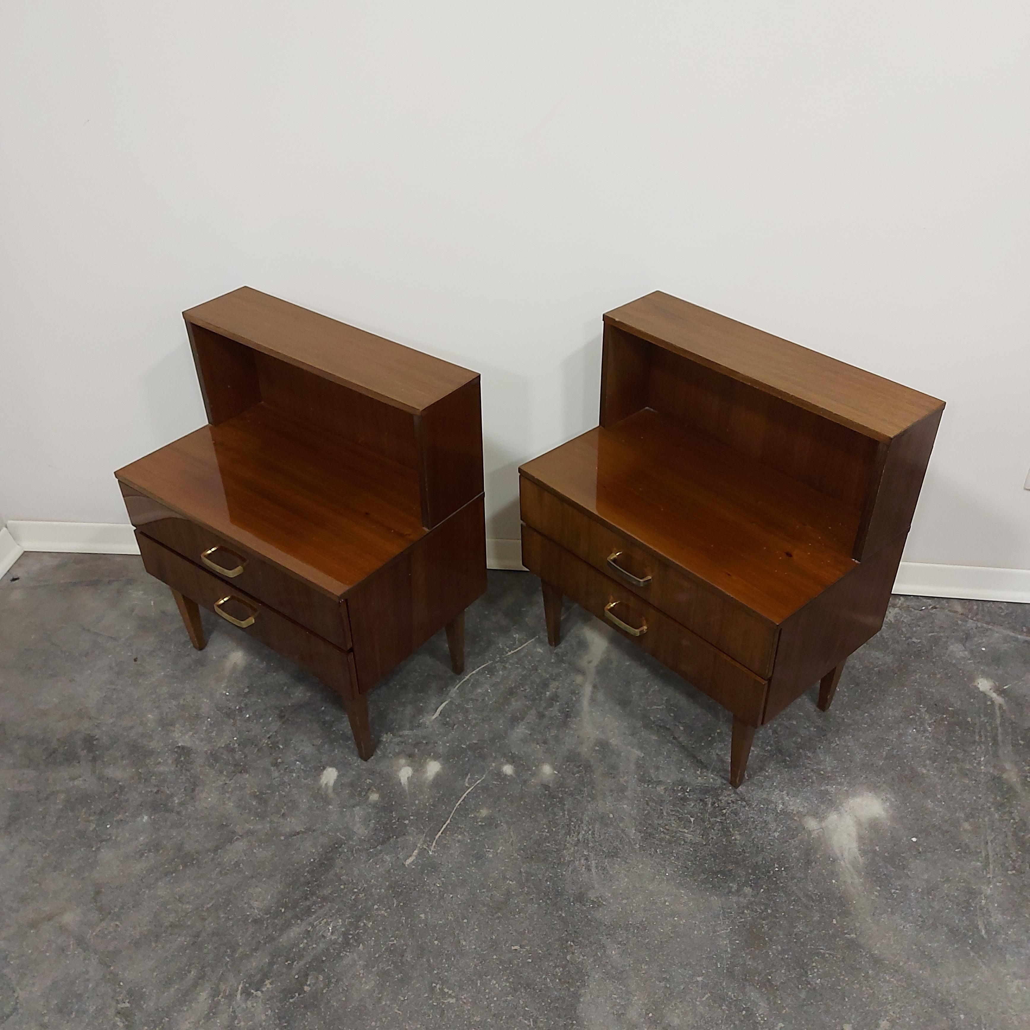 Nightstand 1970s by Meblo pair For Sale 3