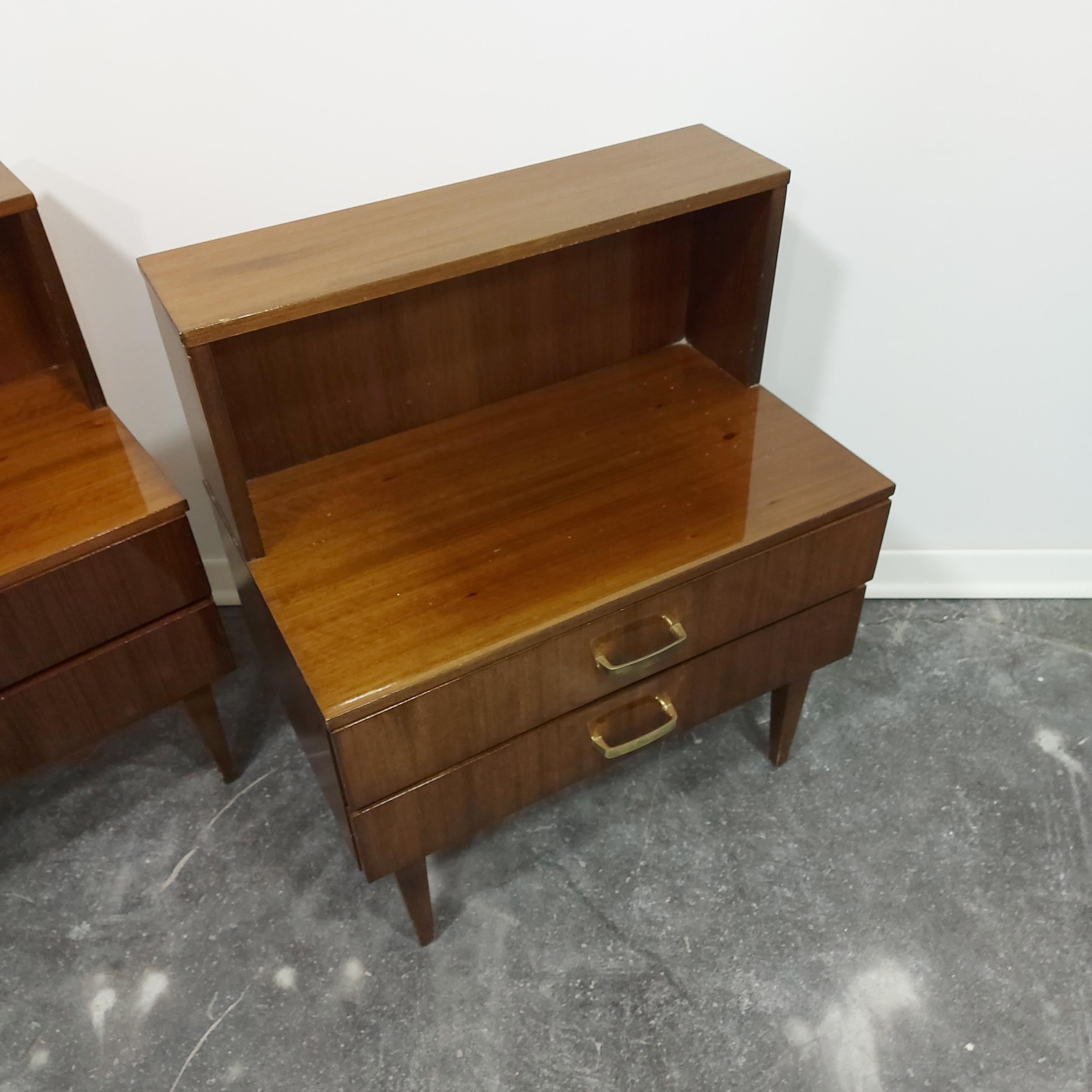 Nightstand 1970s by Meblo pair In Good Condition For Sale In Ljubljana, SI