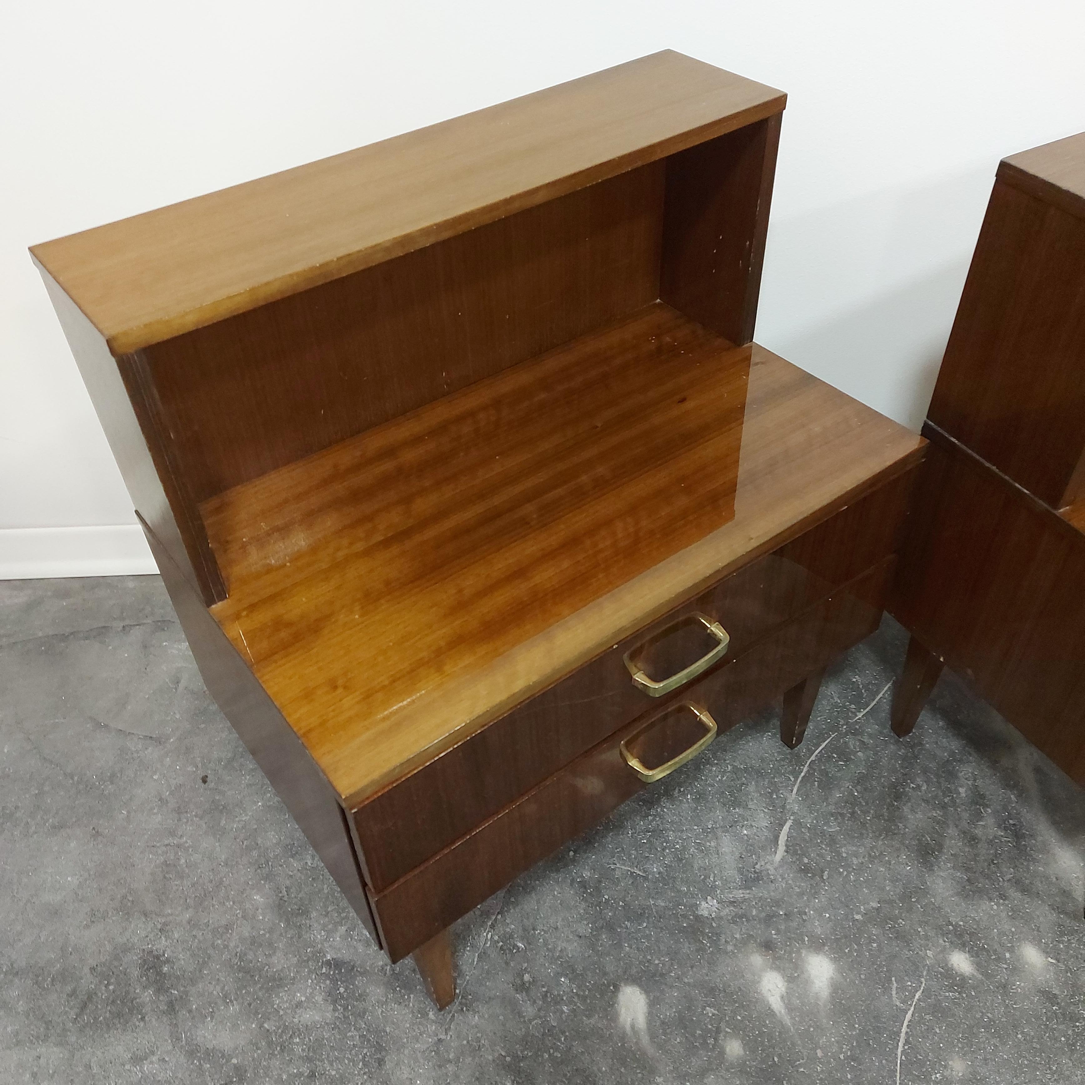 Brass Nightstand 1970s by Meblo pair For Sale