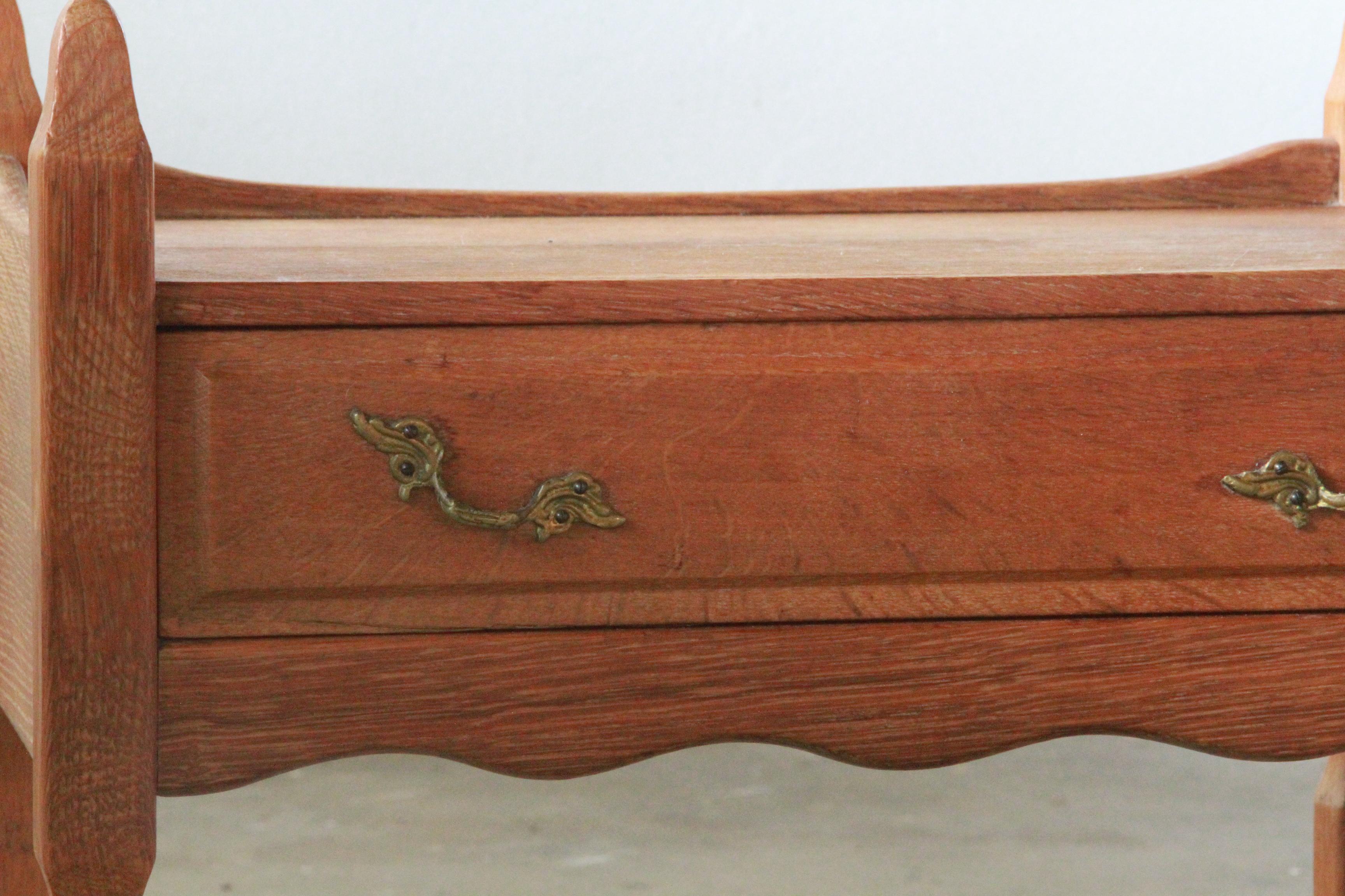 Nightstand, Bedside cabinet in Oak style of Henning Kjærnulf, Denmark 1960s 3