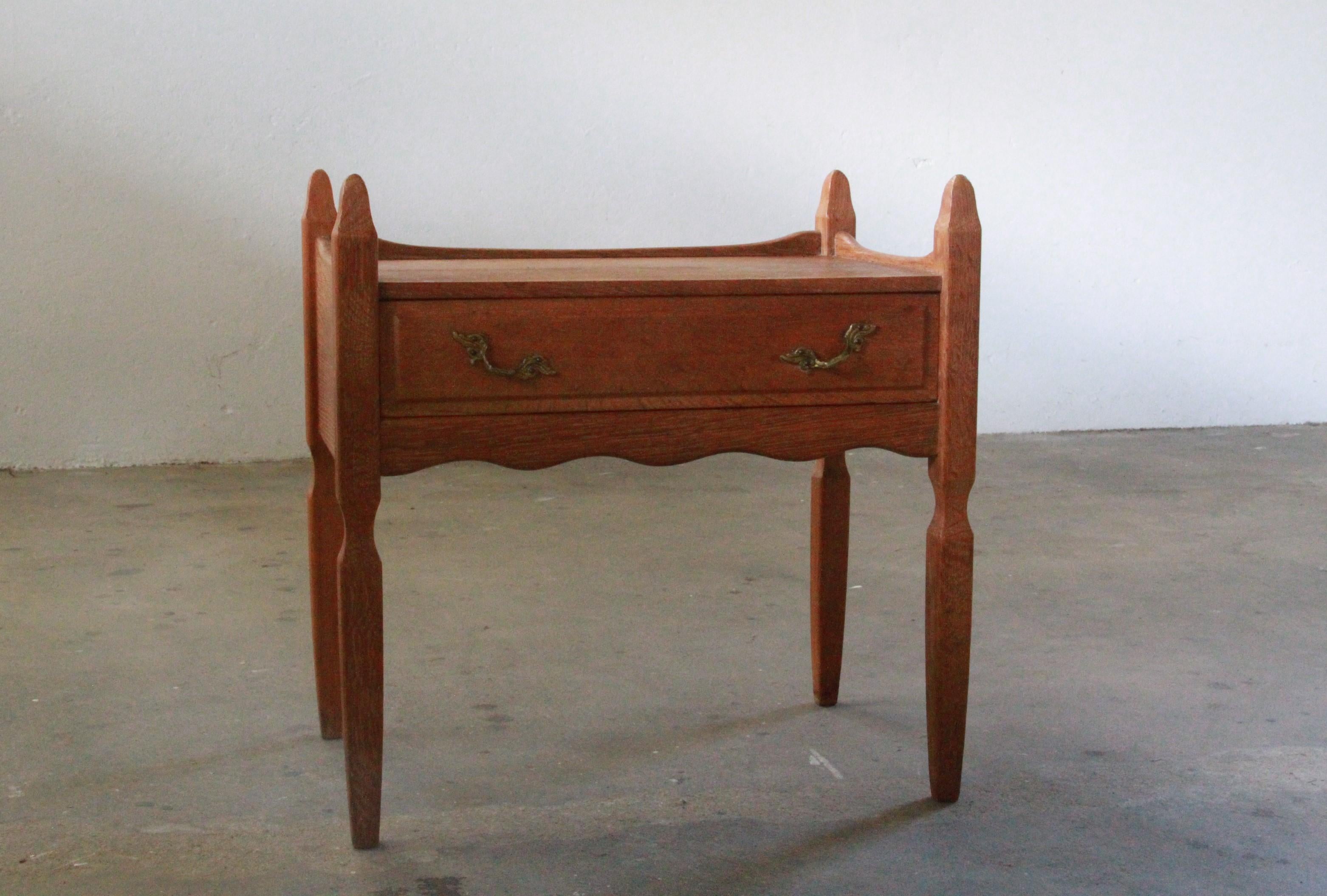 Nightstand, Bedside cabinet in Oak style of Henning Kjærnulf, Denmark 1960s 4