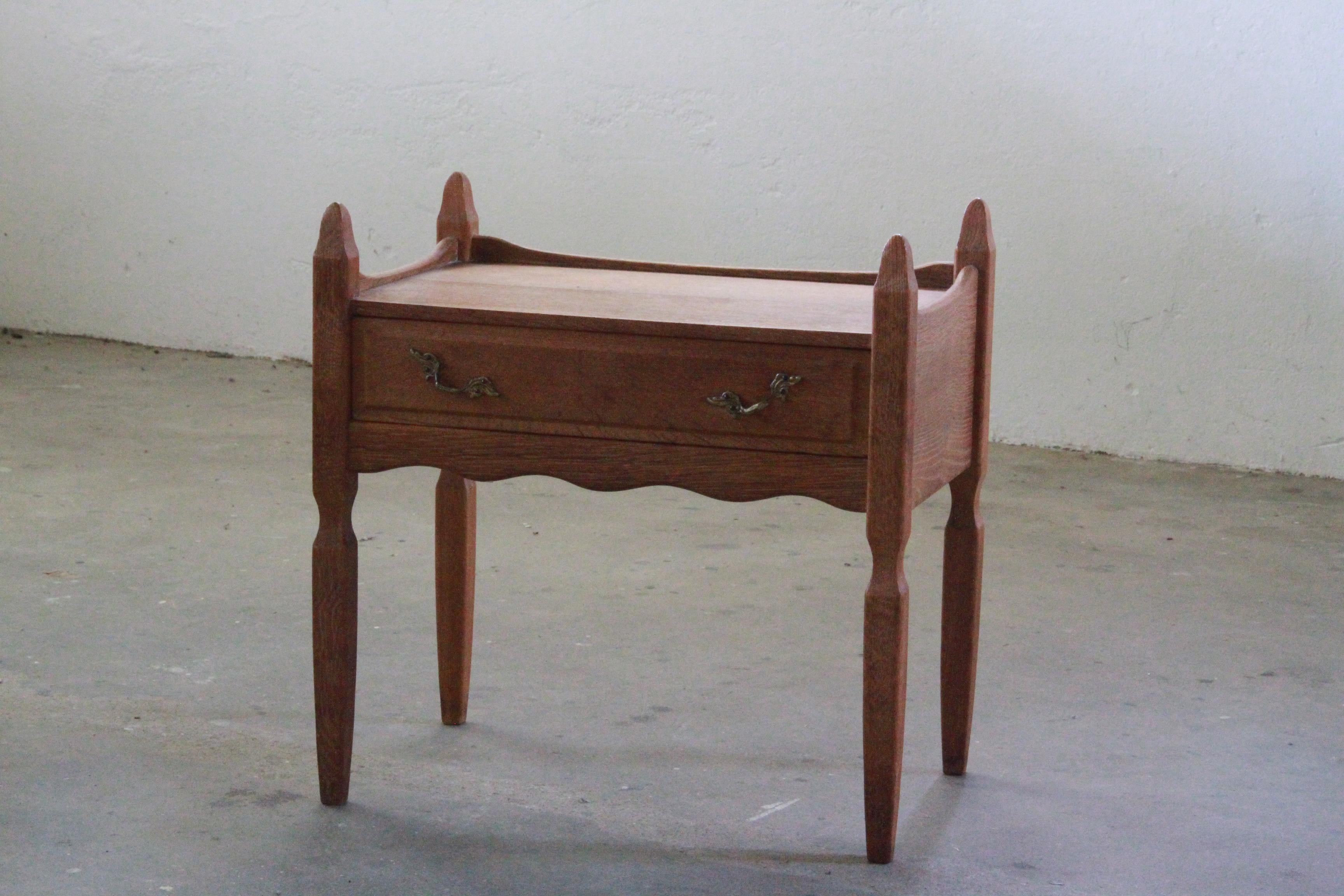 Nightstand, Bedside cabinet in Oak style of Henning Kjærnulf, Denmark 1960s 5