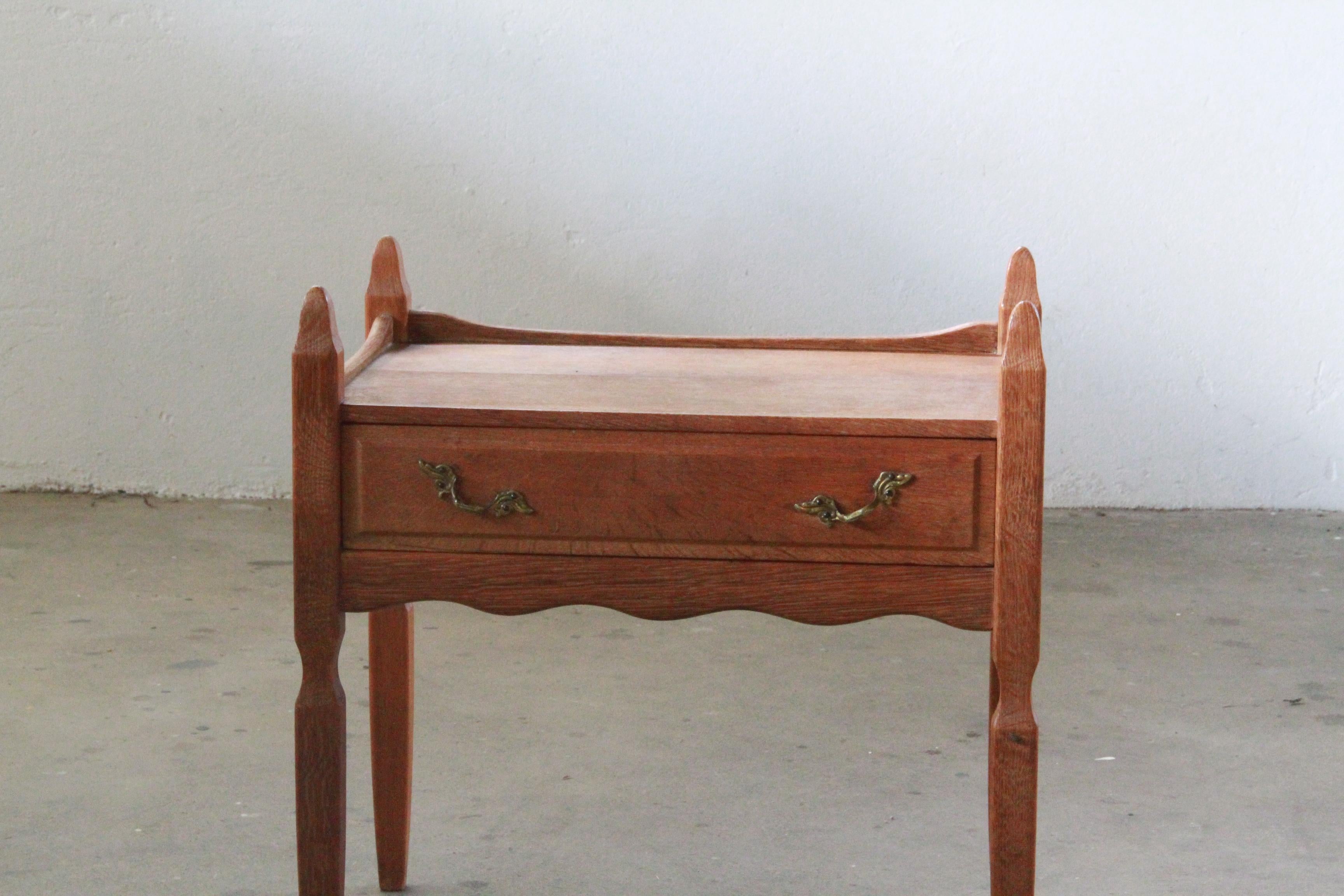 Nightstand, Bedside cabinet in Oak style of Henning Kjærnulf, Denmark 1960s 6