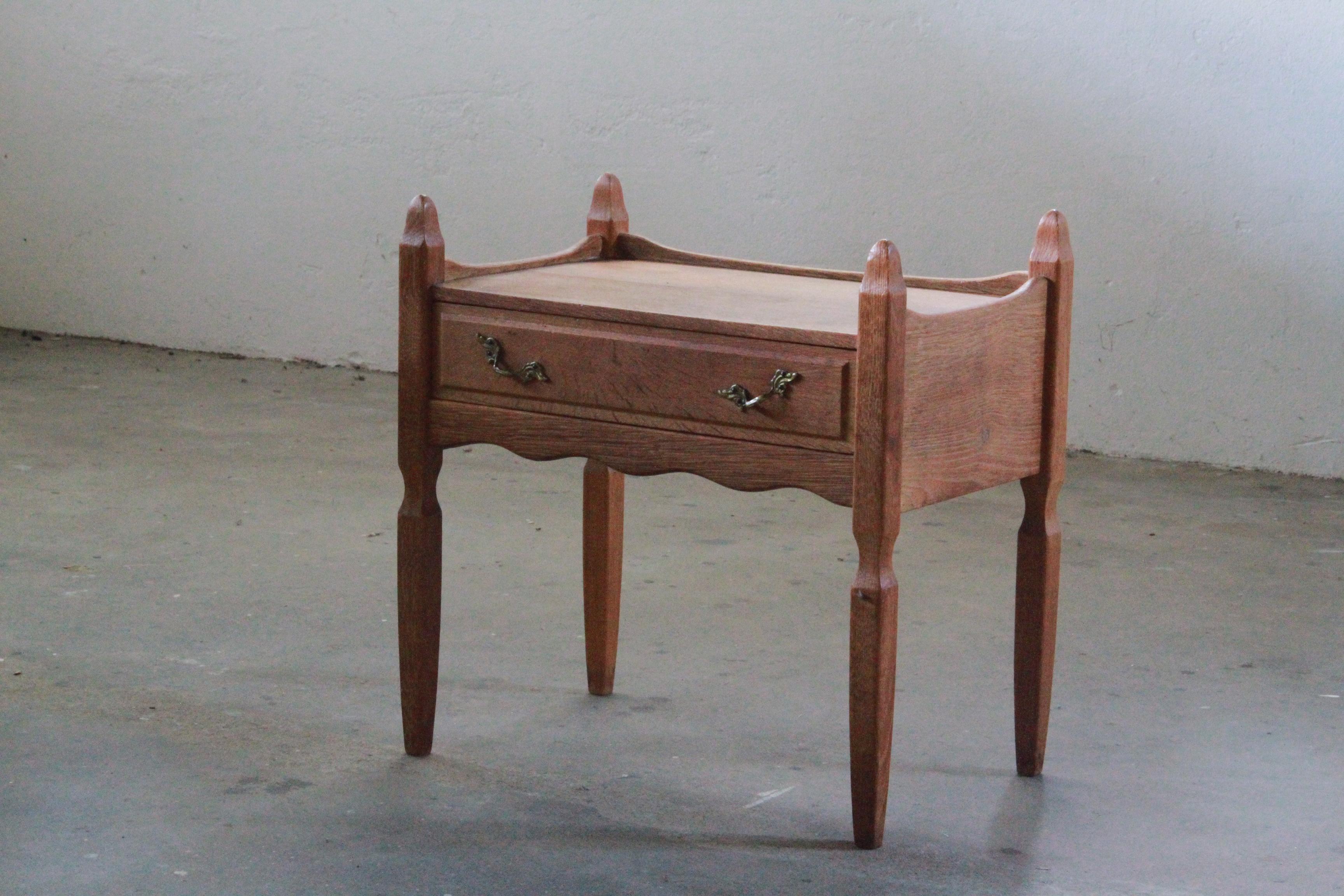 Danish Nightstand, Bedside cabinet in Oak style of Henning Kjærnulf, Denmark 1960s