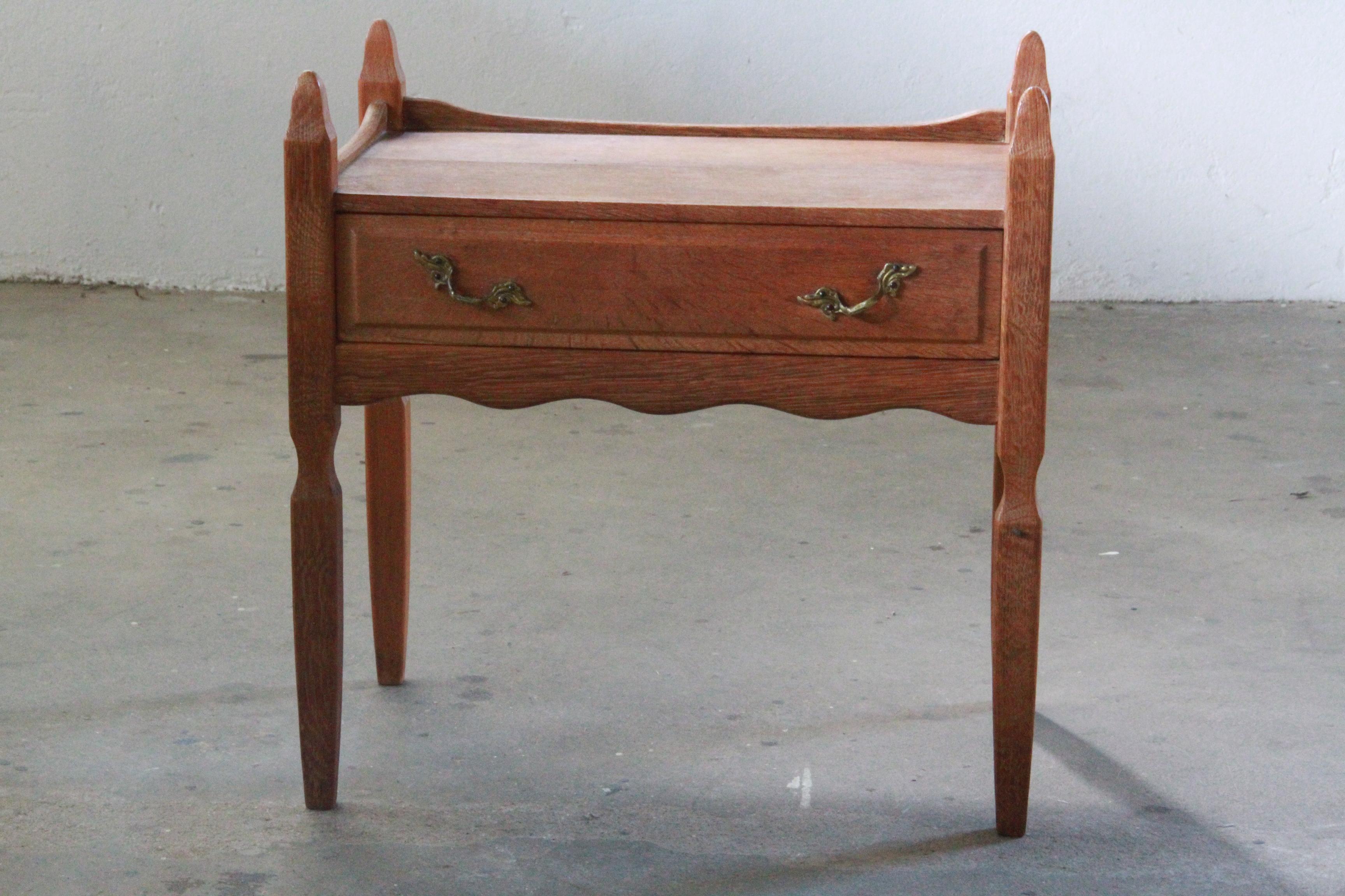 Nightstand, Bedside cabinet in Oak style of Henning Kjærnulf, Denmark 1960s In Good Condition In Store Heddinge, DK