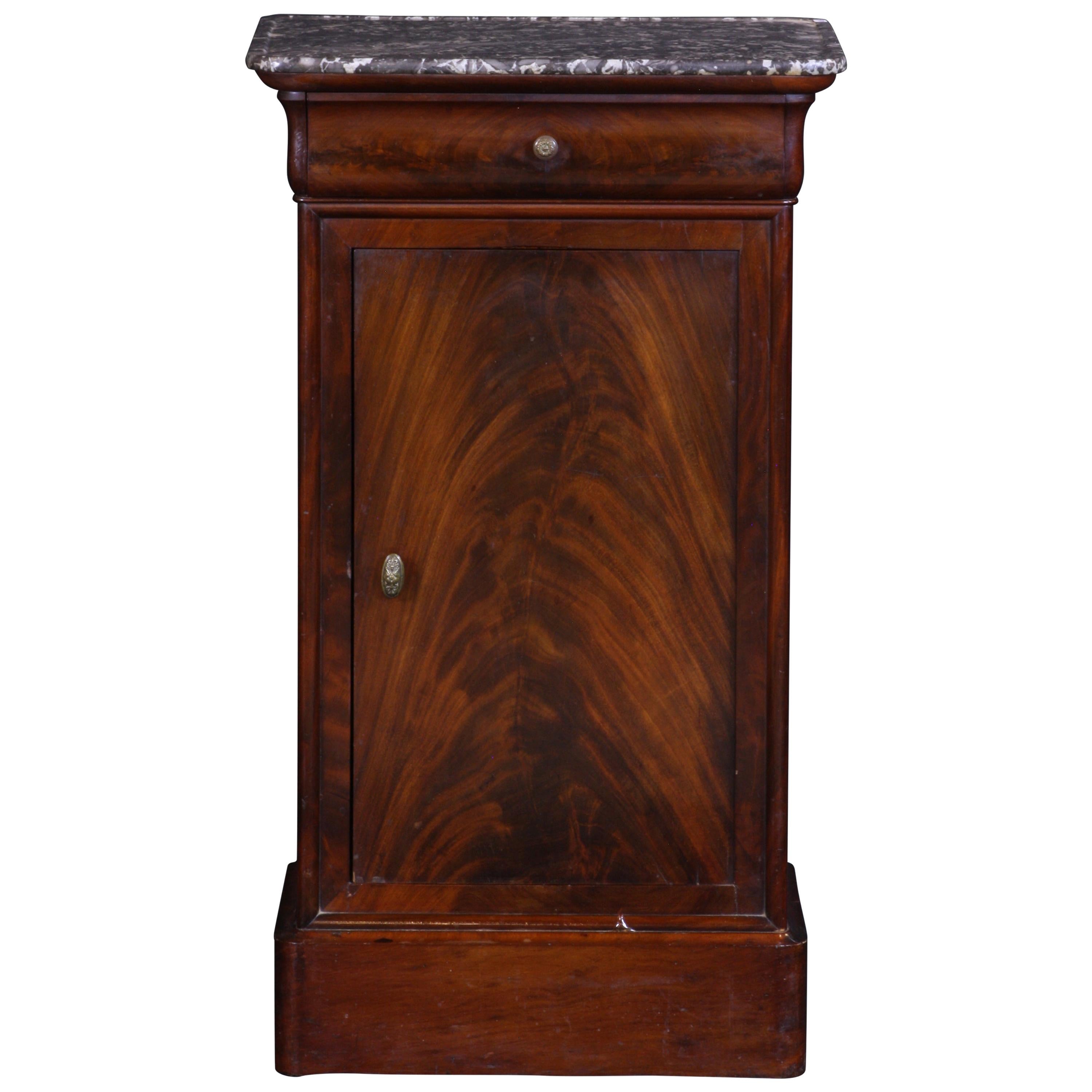 Nightstand Mahogany French with Marble Top