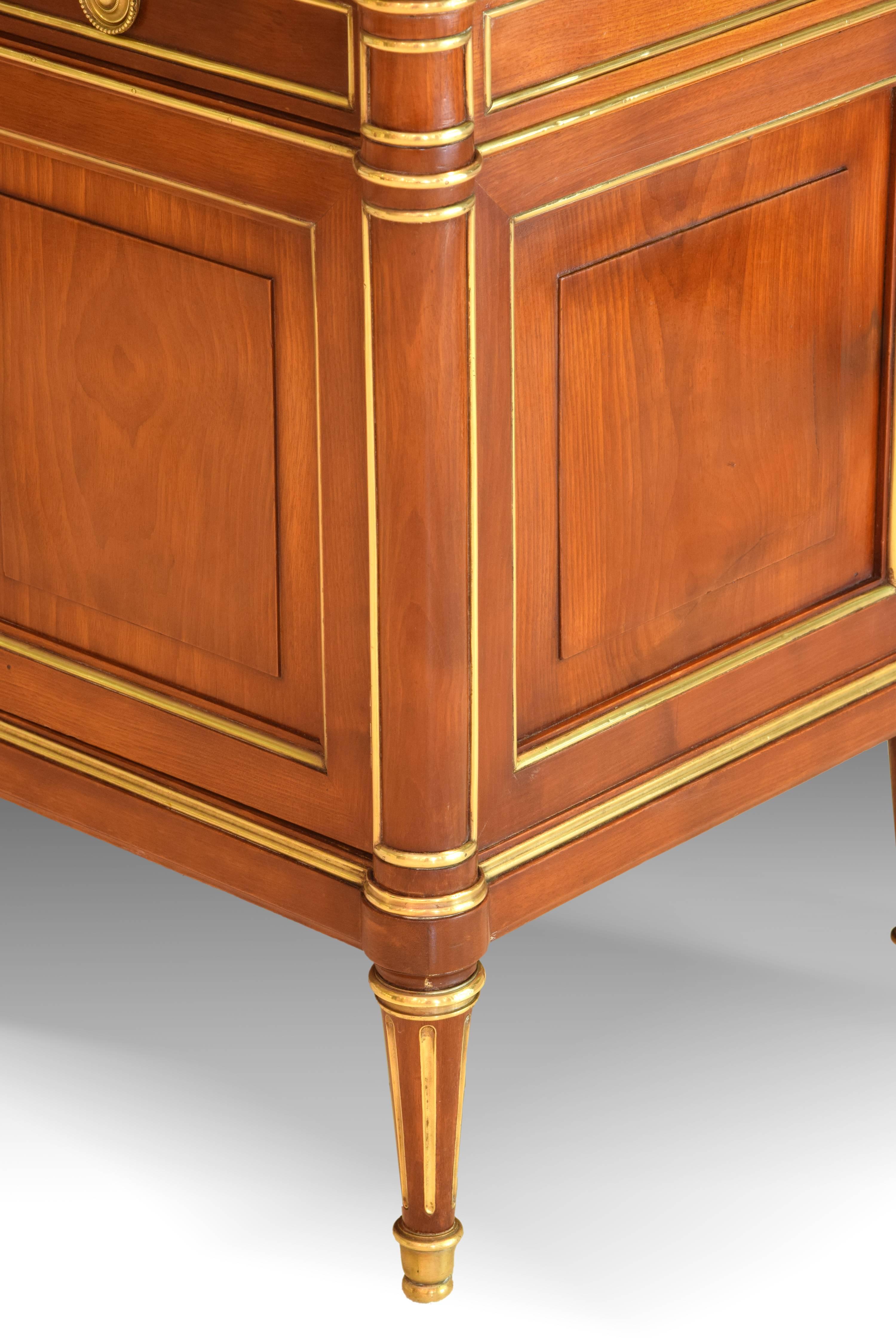 Nightstand Mahogany, Gilded Bronze and Marble, 19th Century In Good Condition In Madrid, ES