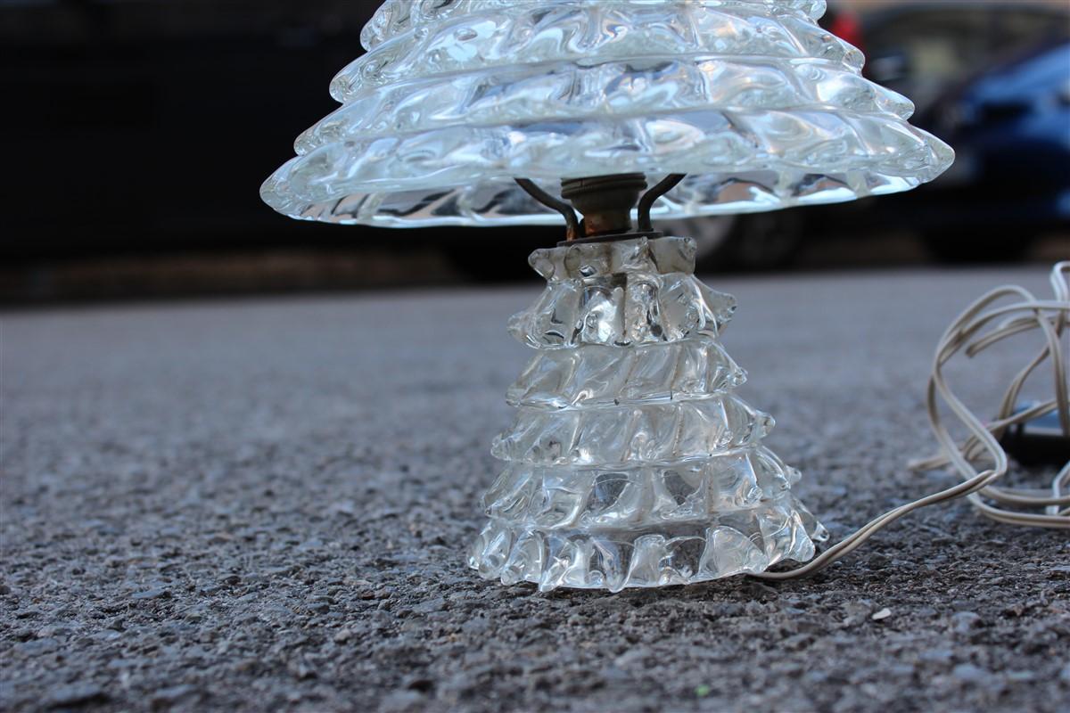 Mid-Century Modern Nightstand Murano Glass Table Lamp 1940s Mushroom