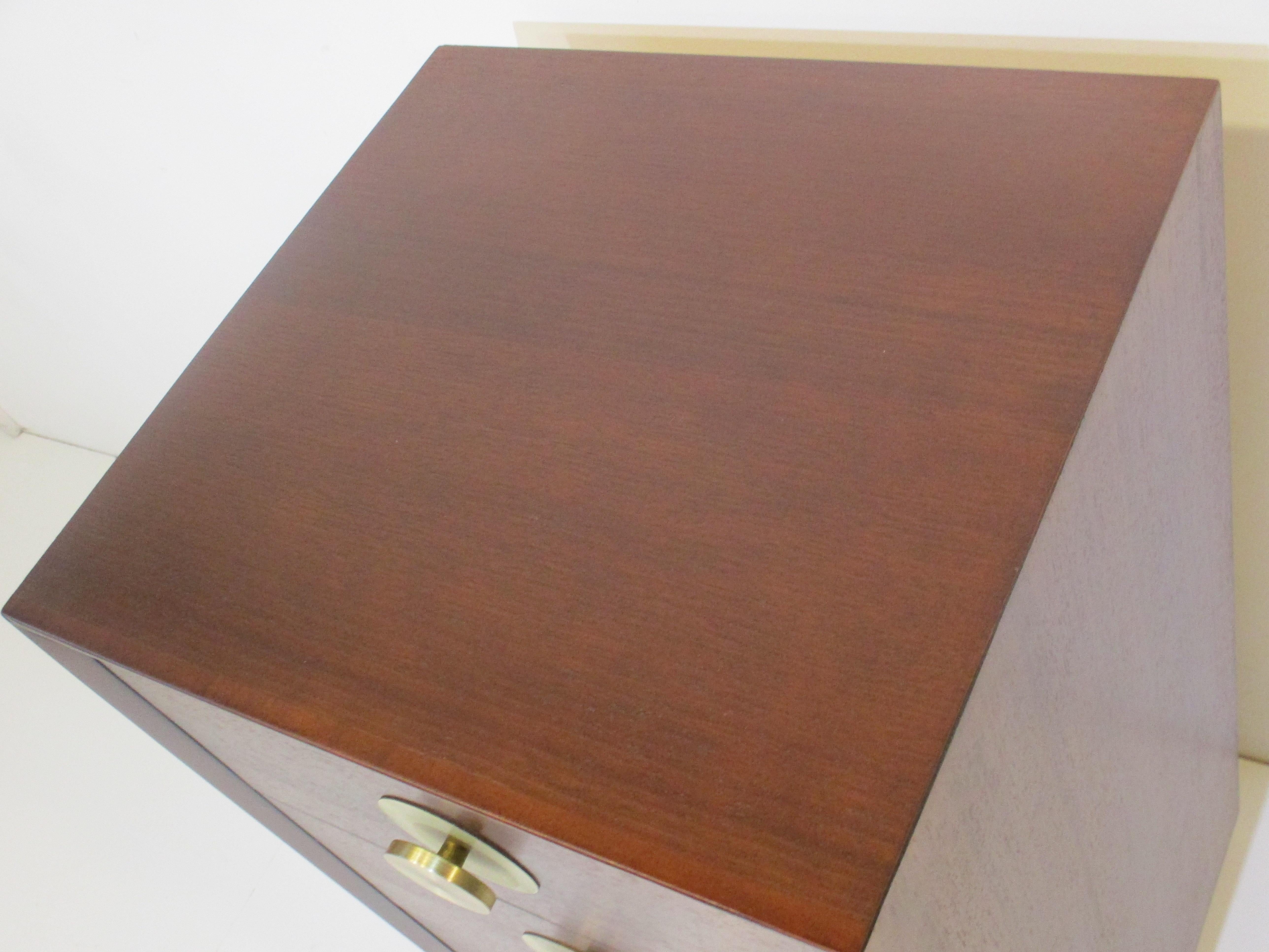 Brass Nightstand / Small Chest in the style of Widdicomb