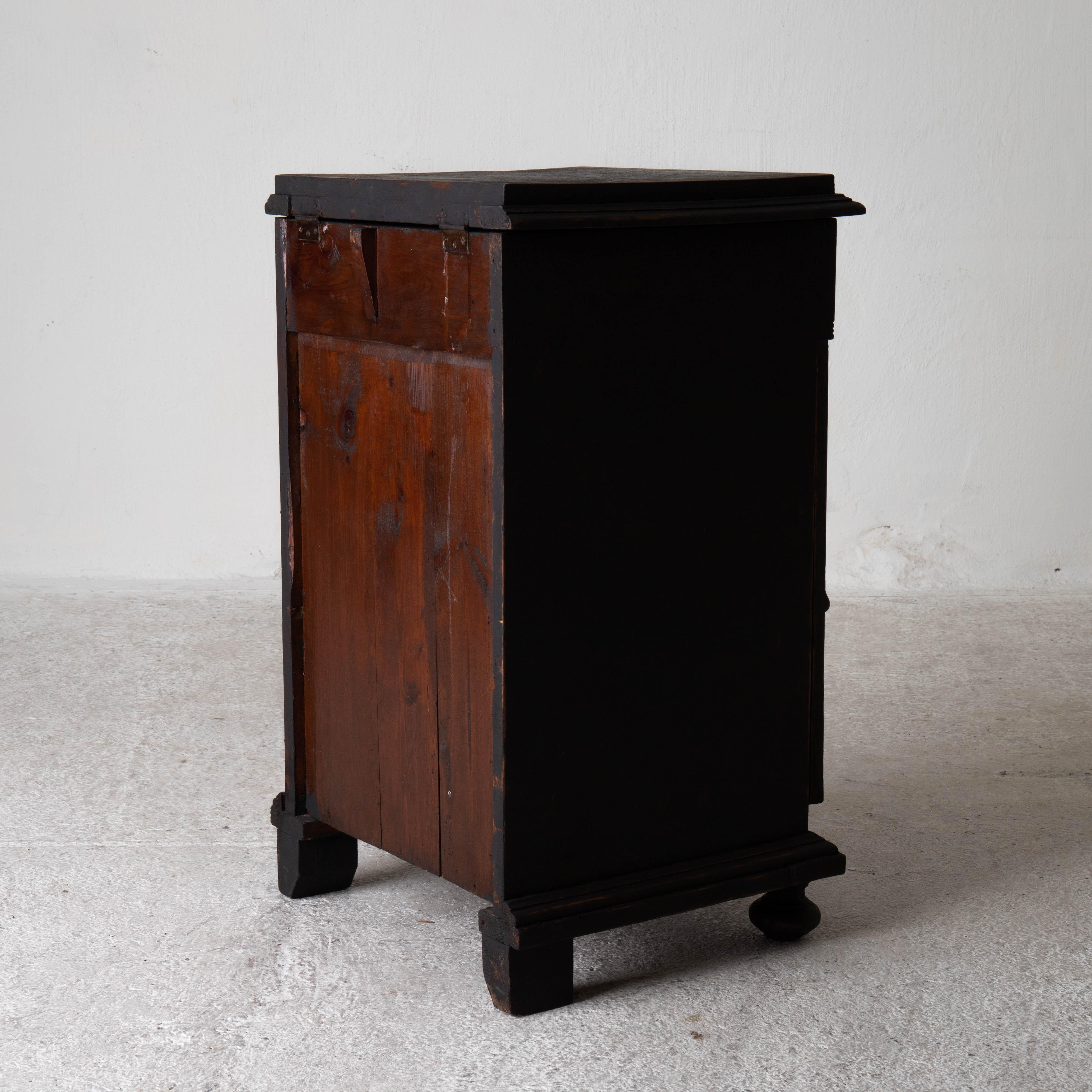 Nightstand Swedish Black, Late 19th Century, Sweden 8