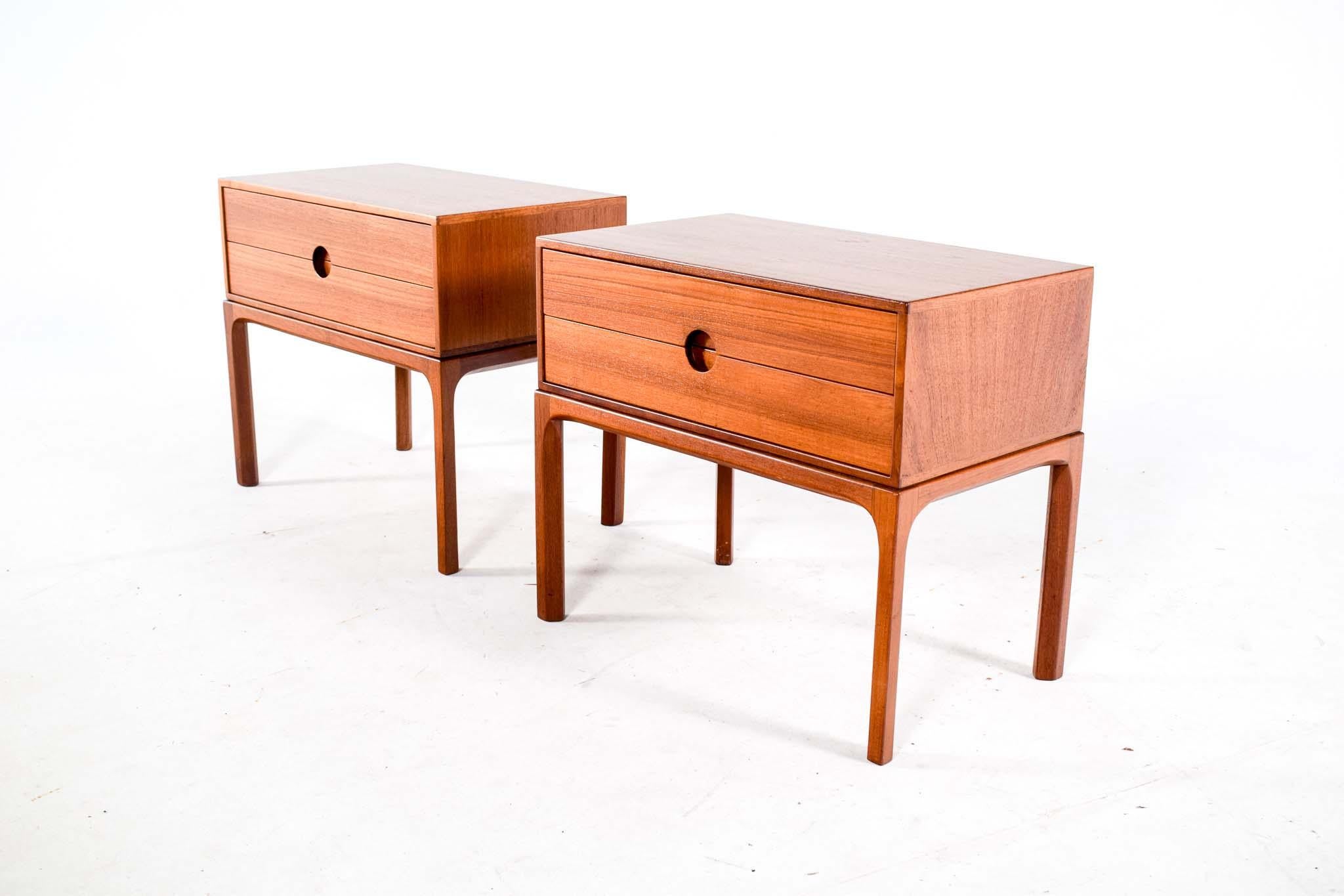 Mid-Century Modern Nightstand Tables by Kai Kristiansen for Aksel Kjersgaard, 1960s