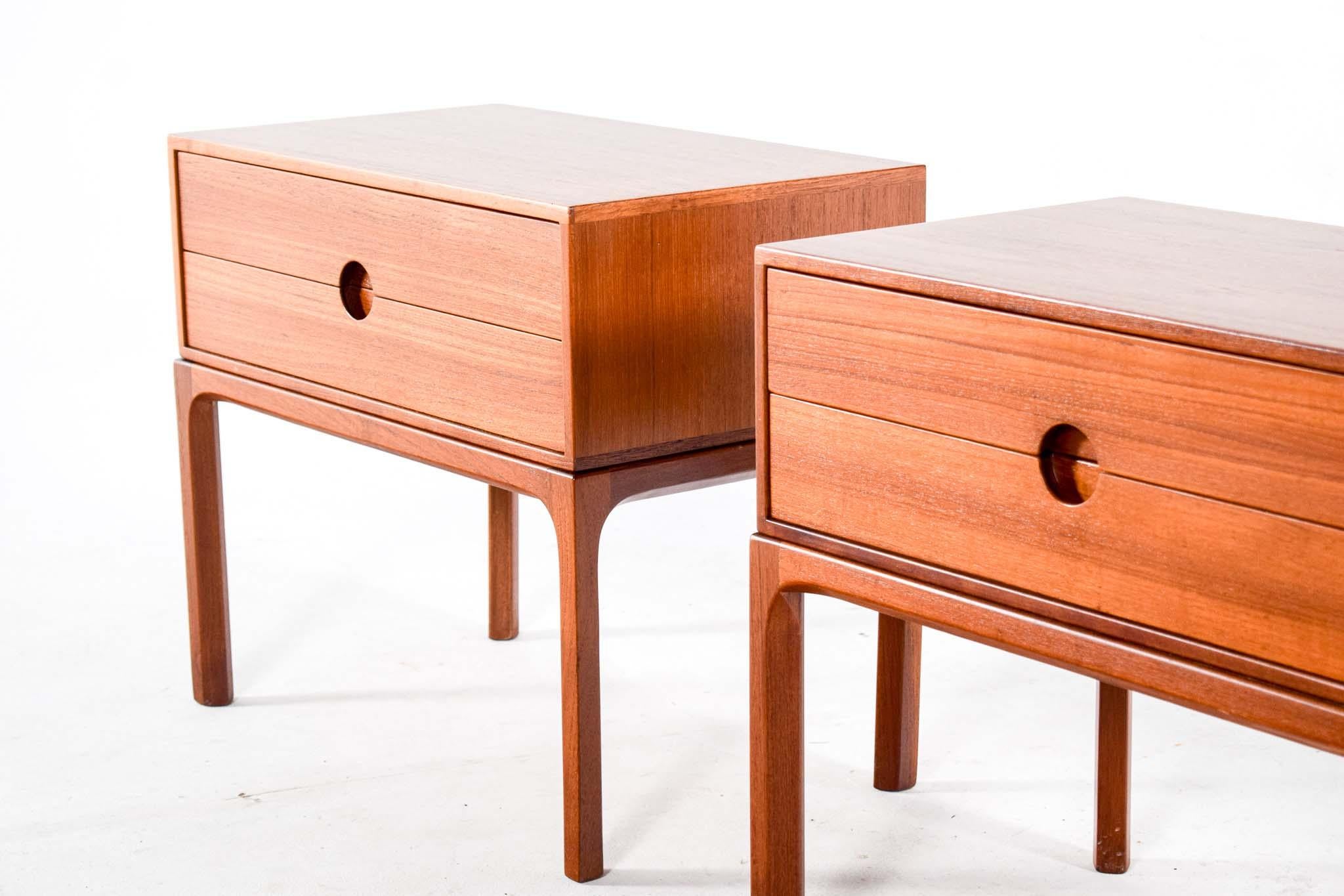 Danish Nightstand Tables by Kai Kristiansen for Aksel Kjersgaard, 1960s