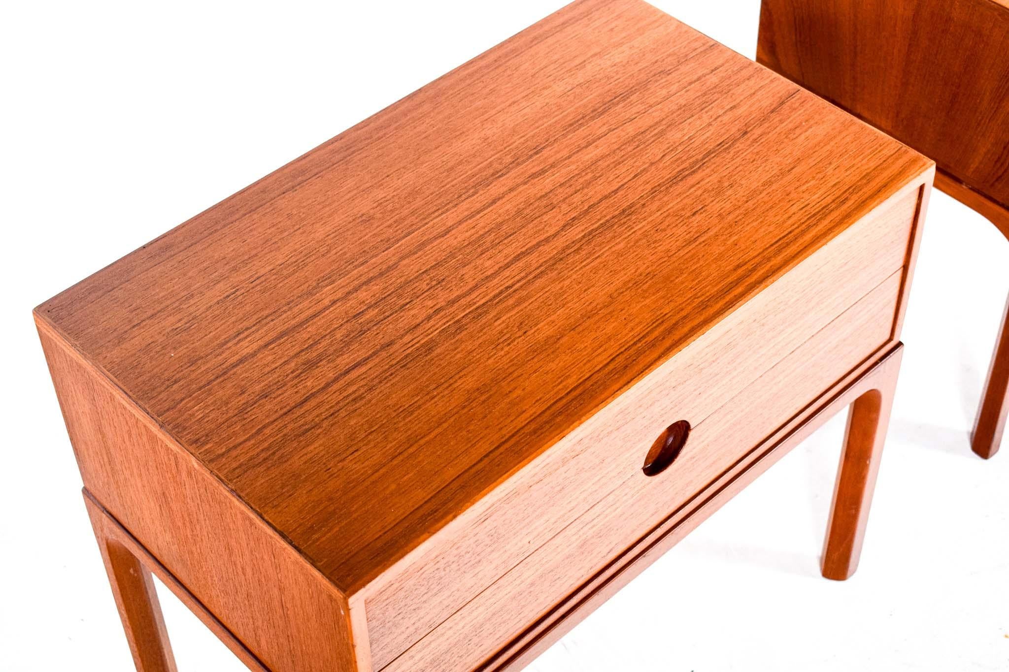 Mid-20th Century Nightstand Tables by Kai Kristiansen for Aksel Kjersgaard, 1960s