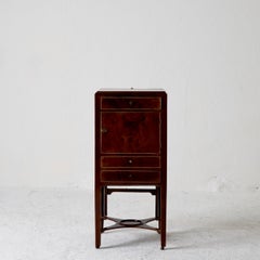 Nightstand Vanity Table Gustavian Swedish Mahogany Brass Lining, Sweden