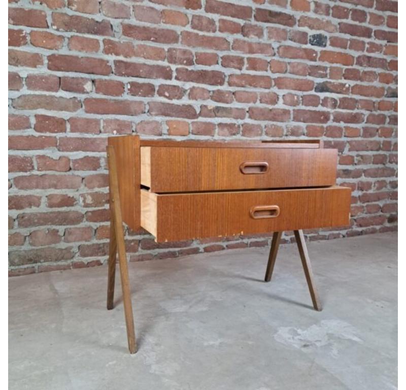 Danish Nightstand with Drawer in Teak Wood, Denmark, 1960 For Sale