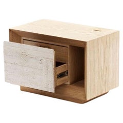Nightstand Wyllis with Travertino Navona