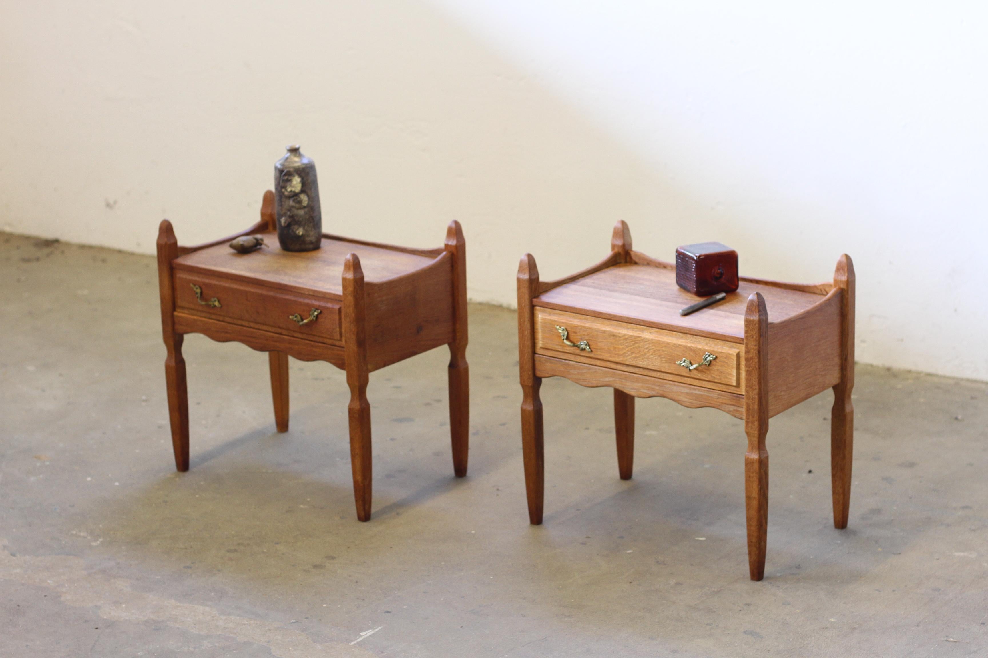 Nachttische, Nachttischchen in Oak Stil von Henning Kjærnulf, Dänemark, 1960er Jahre im Angebot 2