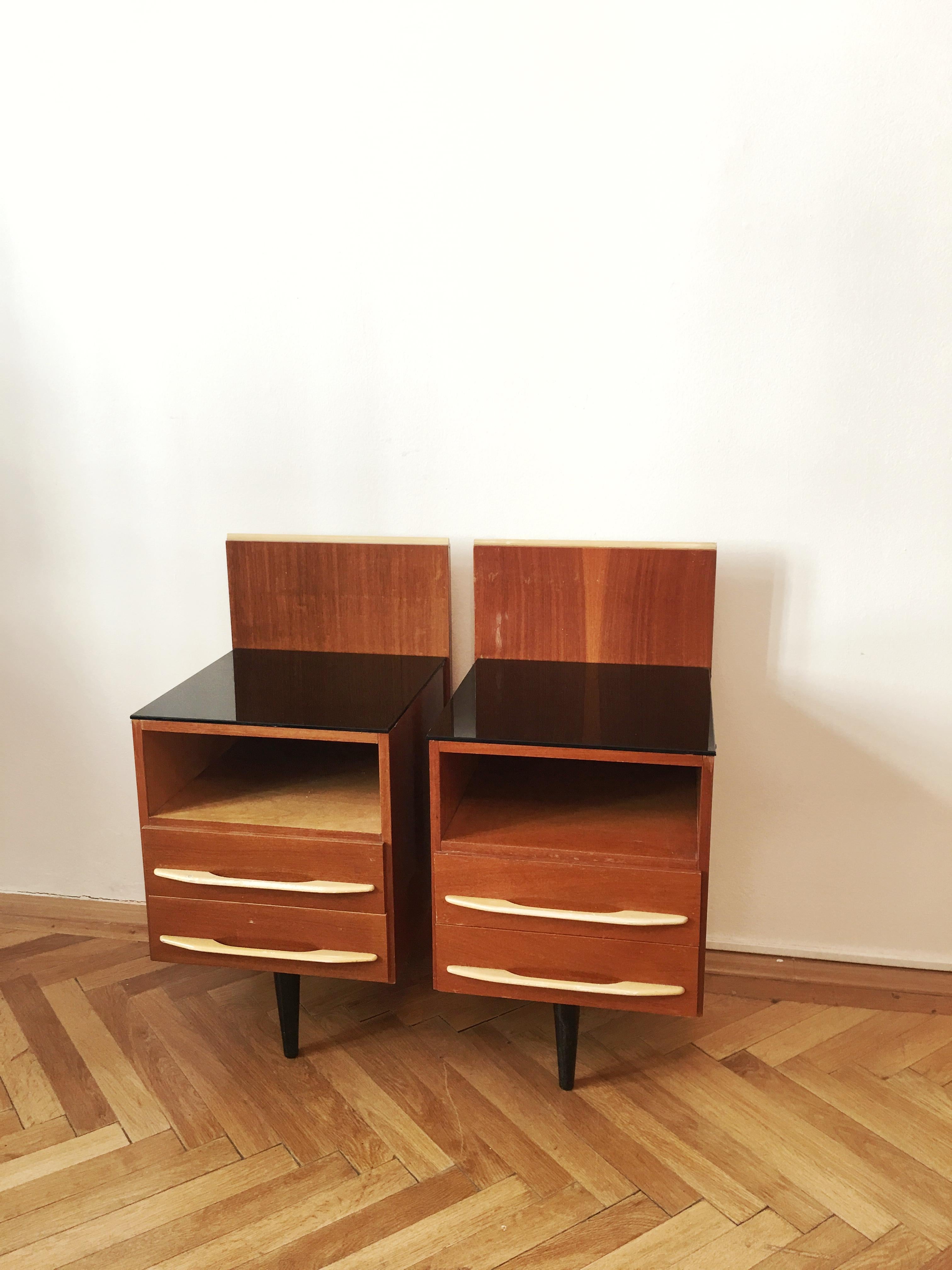 Nightstands by Mojmir Pozar for Up Zavody, 1960s, Pair For Sale 3