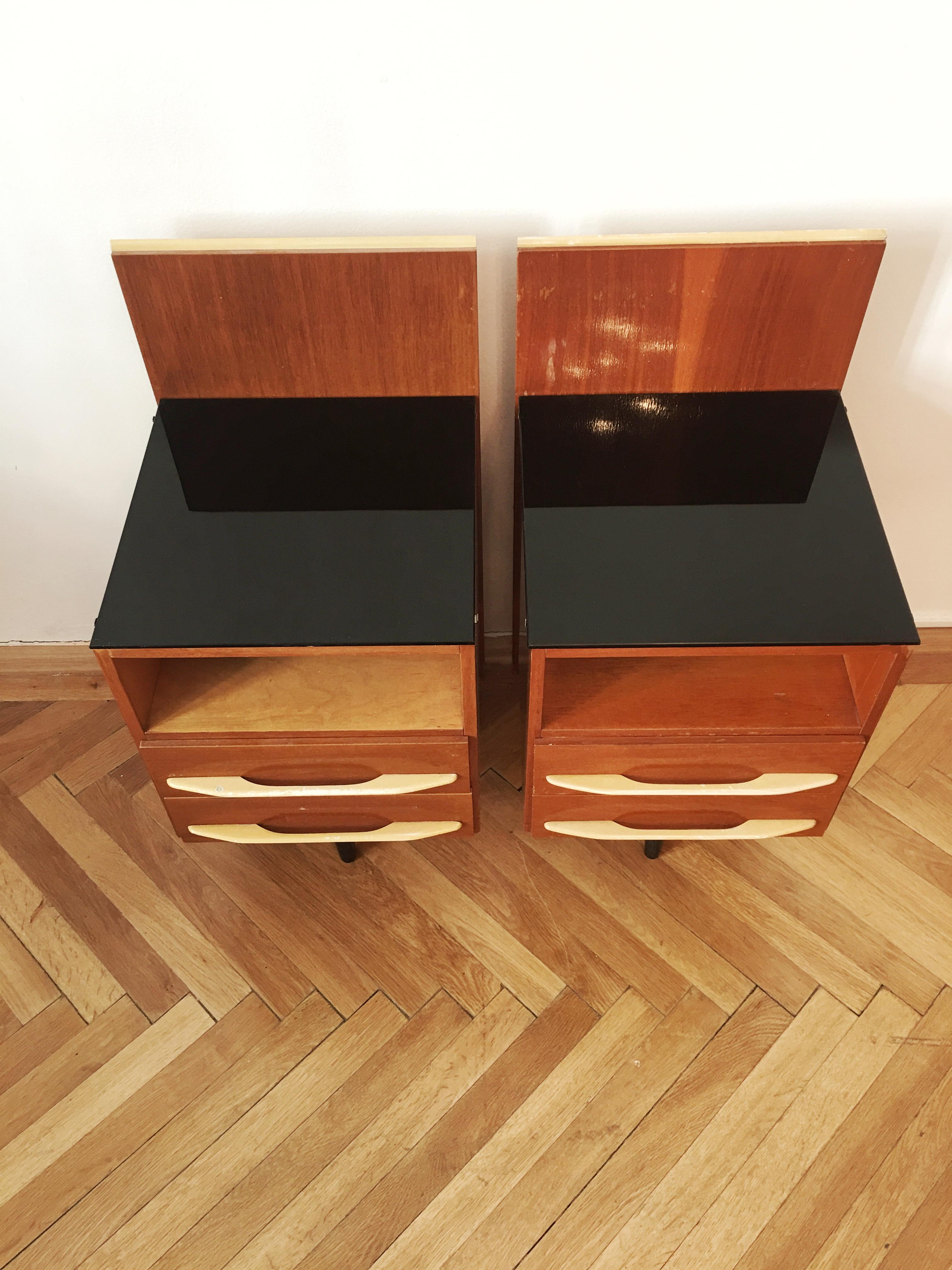 Nightstands by Mojmir Pozar for Up Zavody, 1960s, Pair For Sale 1