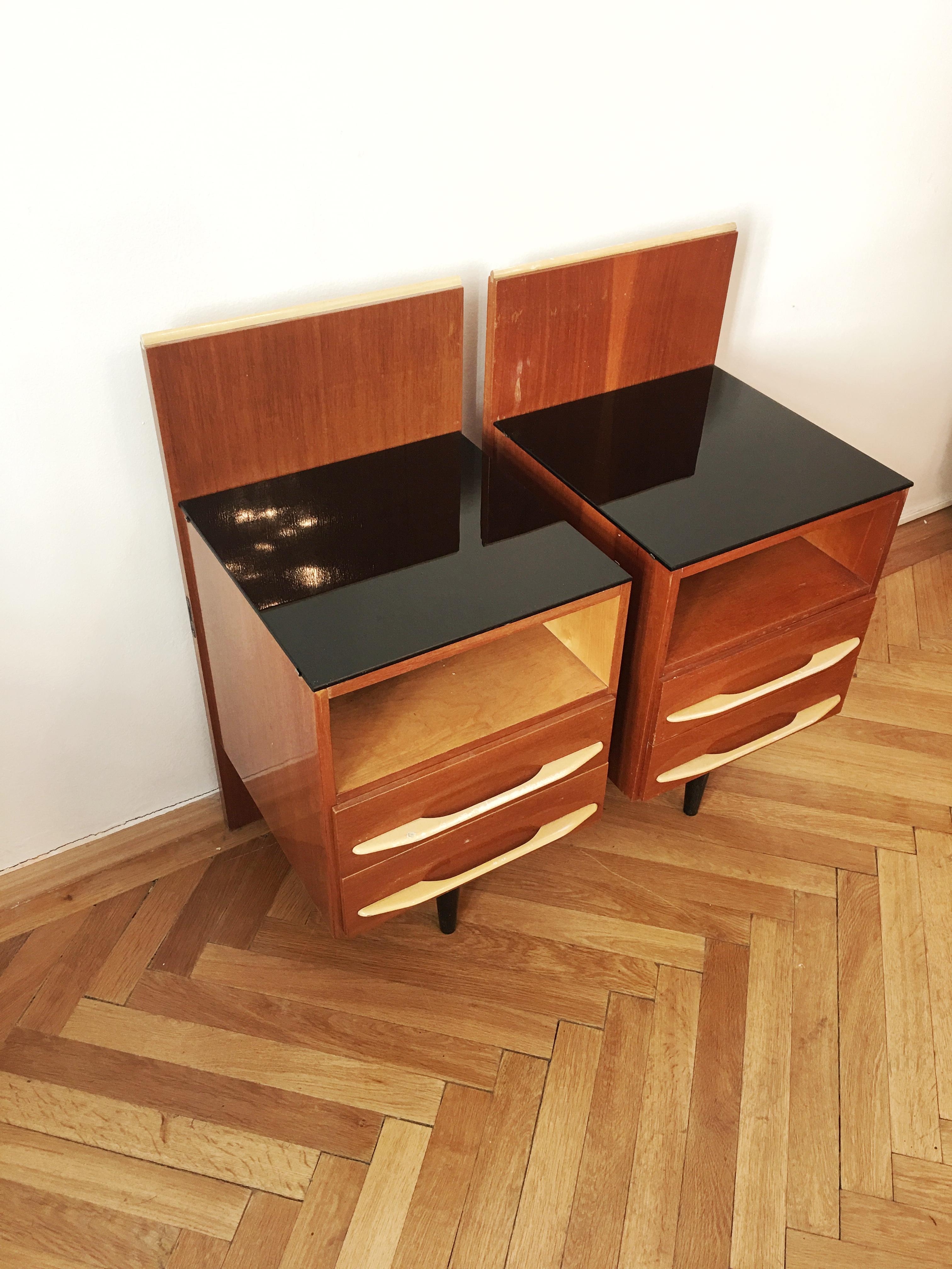 Nightstands by Mojmir Pozar for Up Zavody, 1960s, Pair For Sale 2