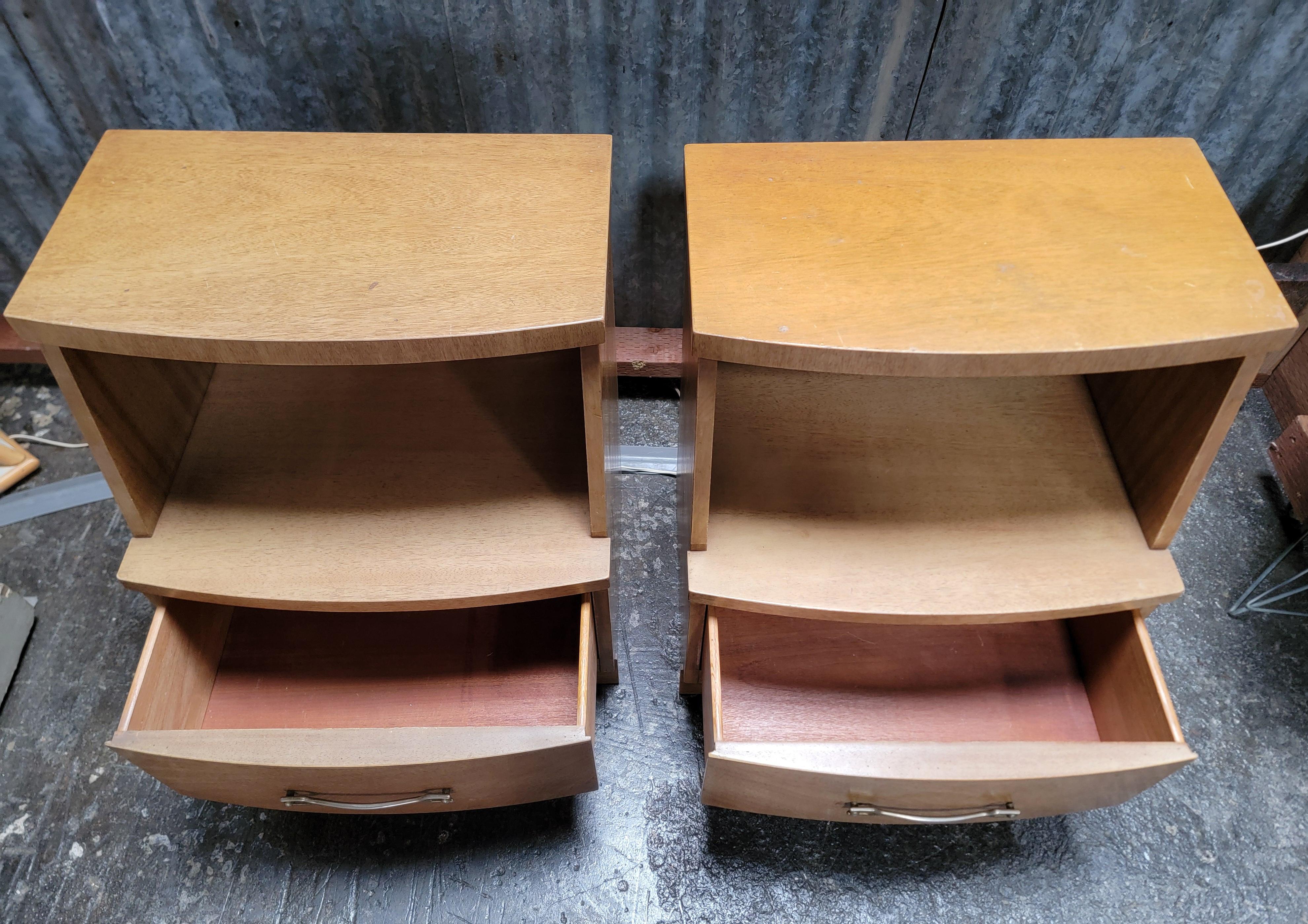 Cerused Nightstands / End Tables Mid-Century Modern 1950's For Sale