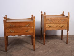 Nightstands in Oak attributed to Henning Henry Kjærnulf, Denmark 1960s