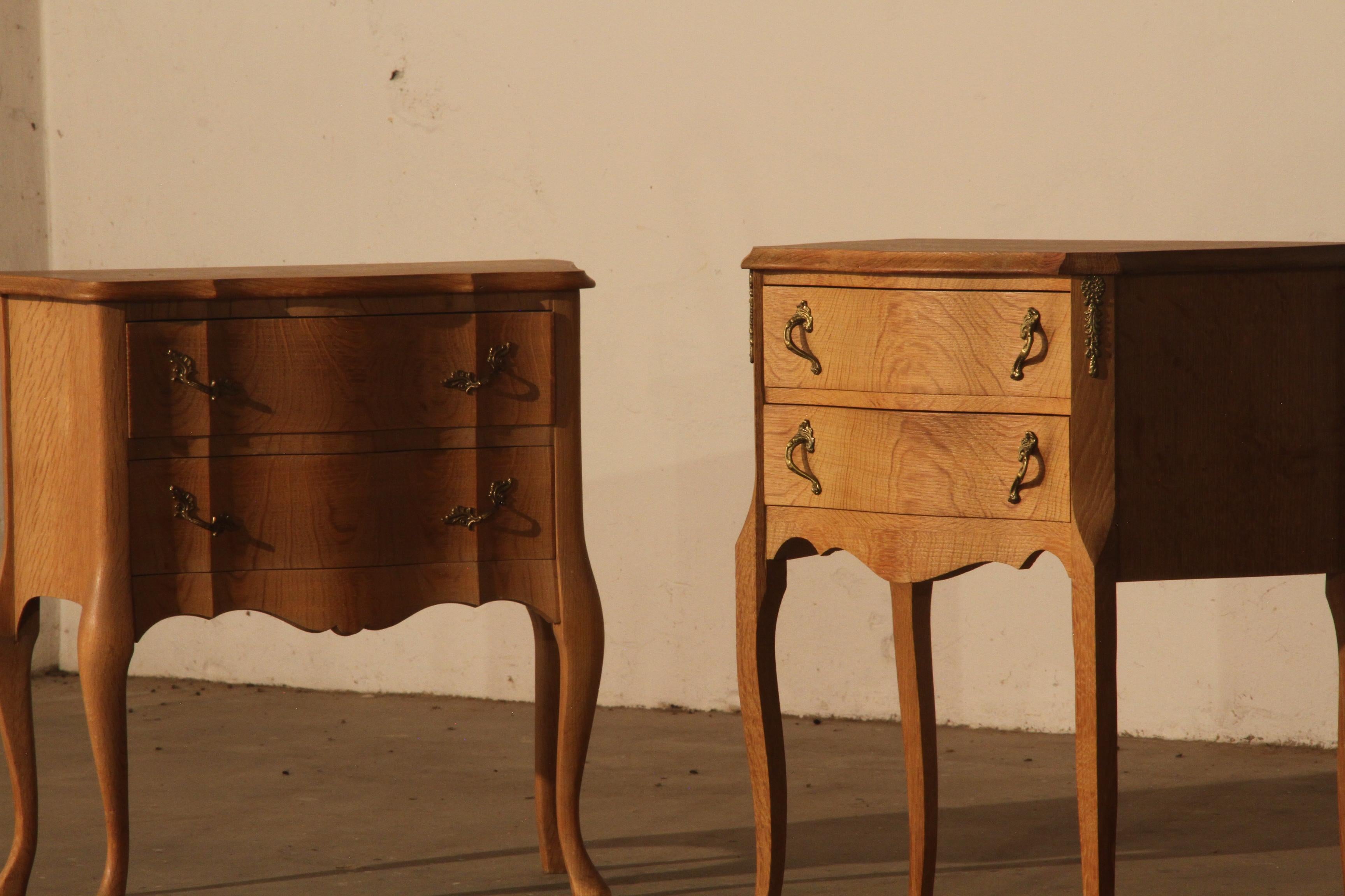 Nightstands in Oak French / Danish Henning Henry Kjærnulf style, 1960s 10