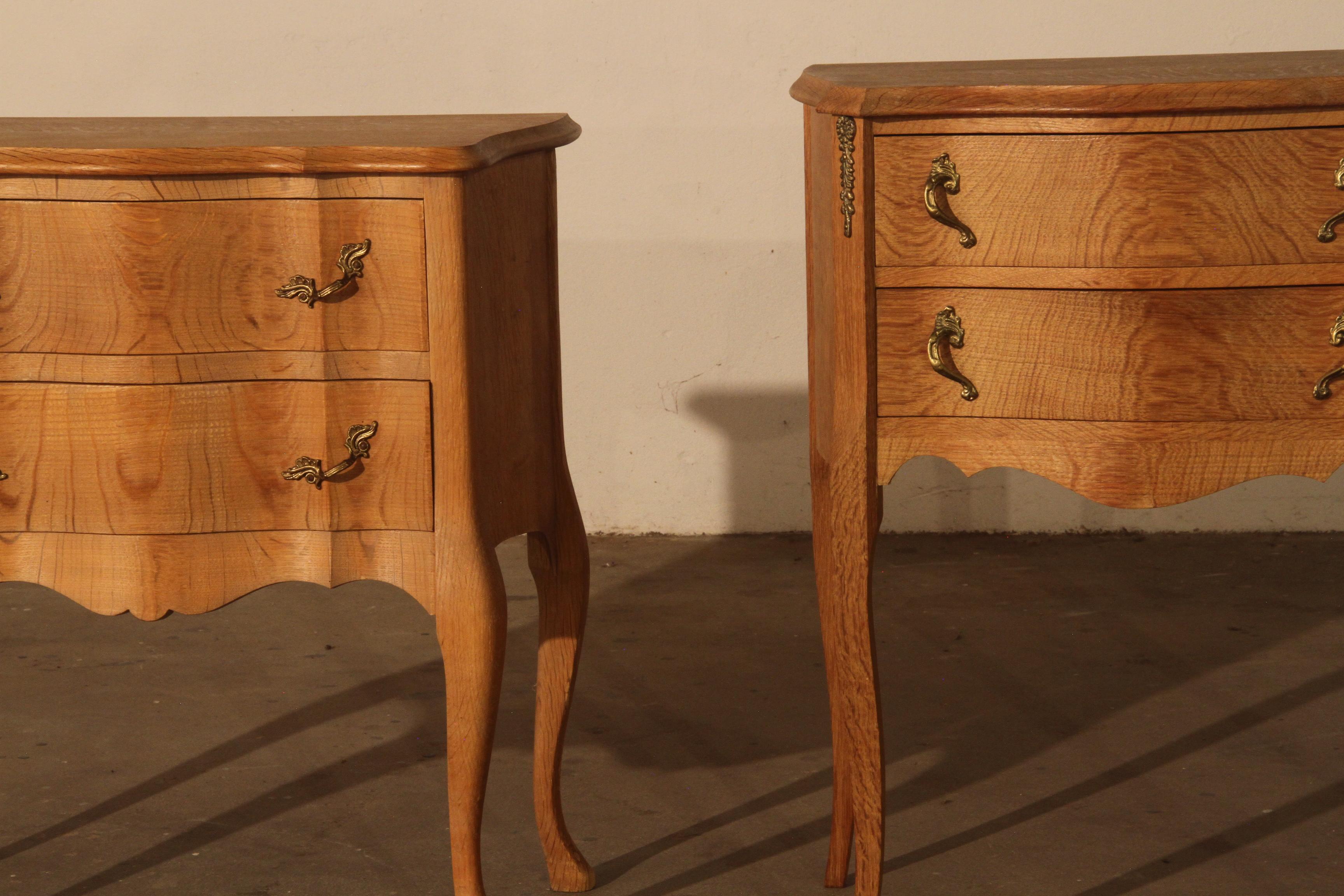 Nightstands in Oak French / Danish Henning Henry Kjærnulf style, 1960s 1
