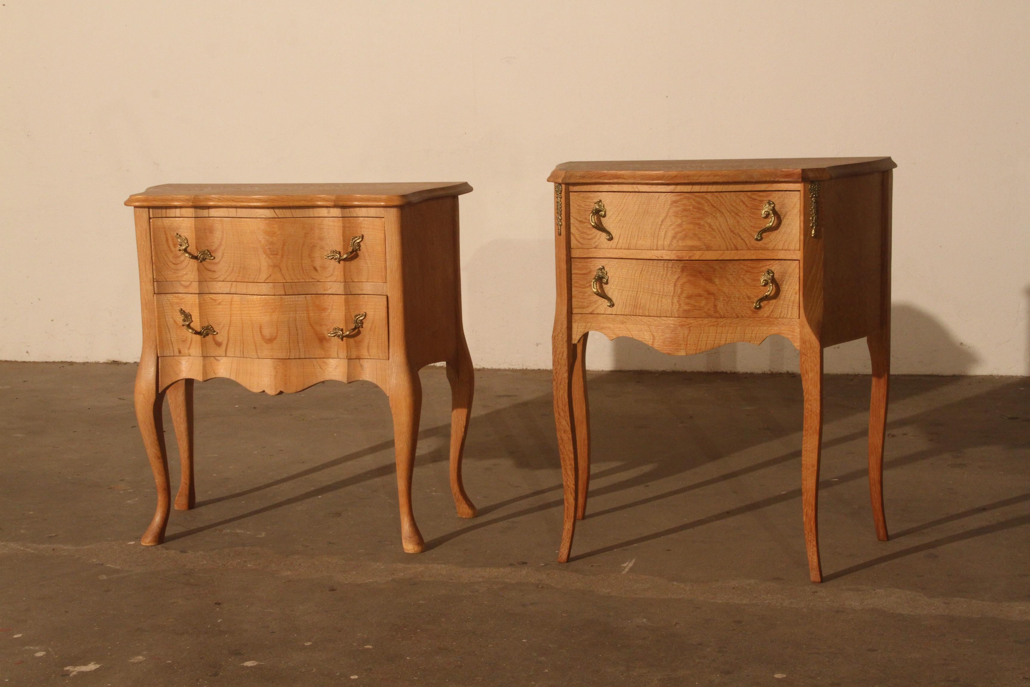 Nightstands in Oak French / Danish Henning Henry Kjærnulf style, 1960s 2