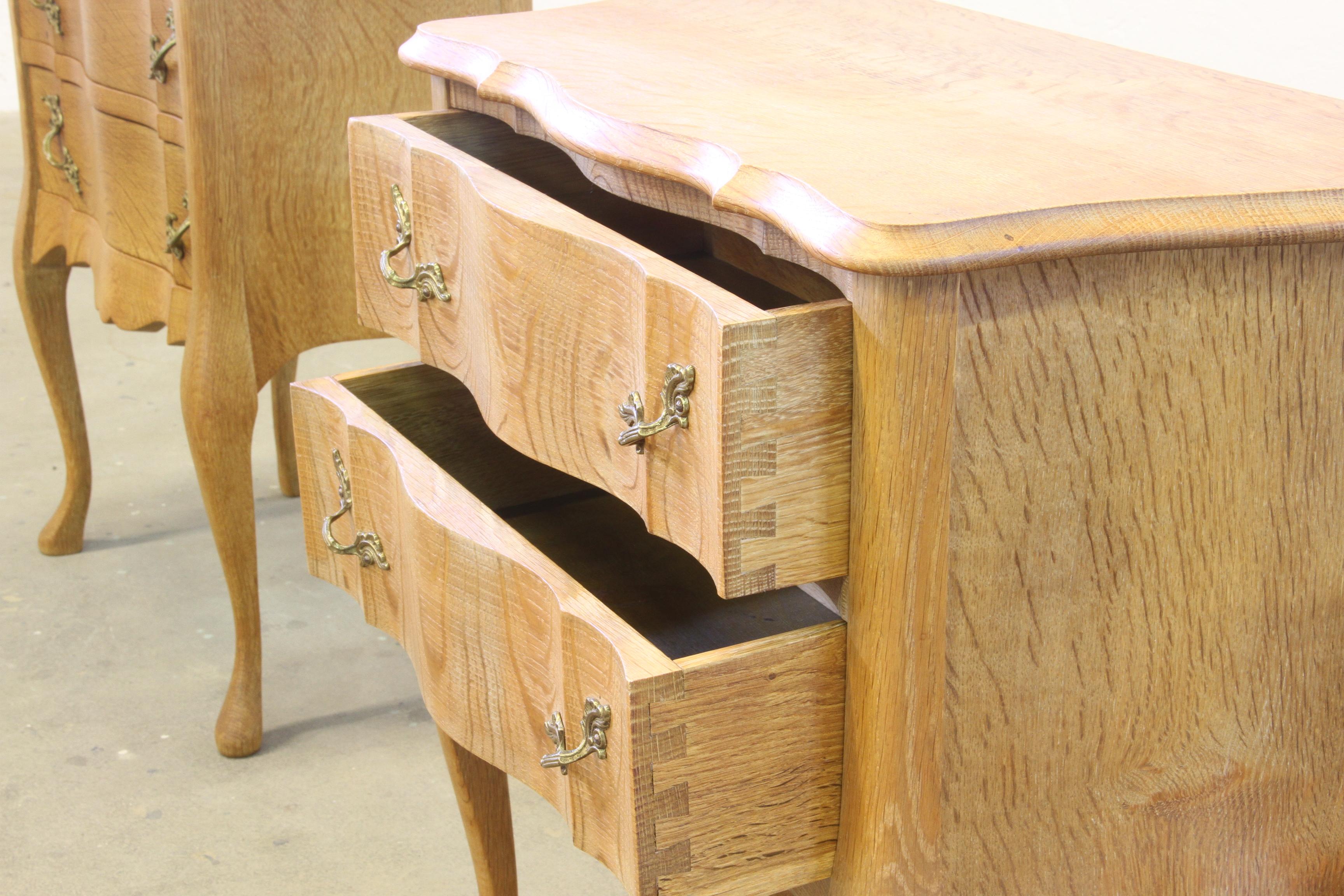 Nightstands in Oak French design/ Danish Henning Henry Kjærnulf style, 1960s 5