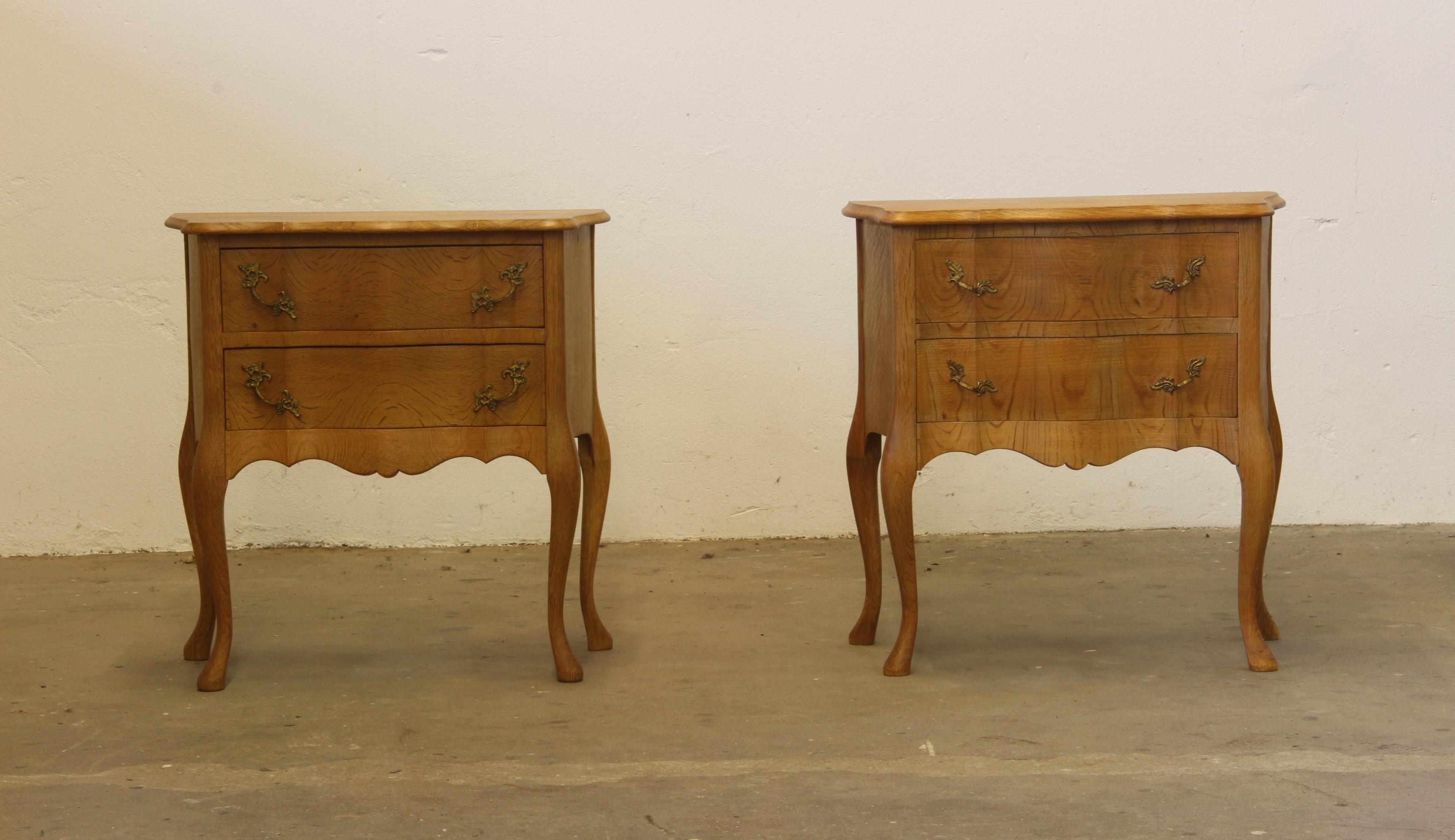 Nightstands in Oak French design/ Danish Henning Henry Kjærnulf style, 1960s 6