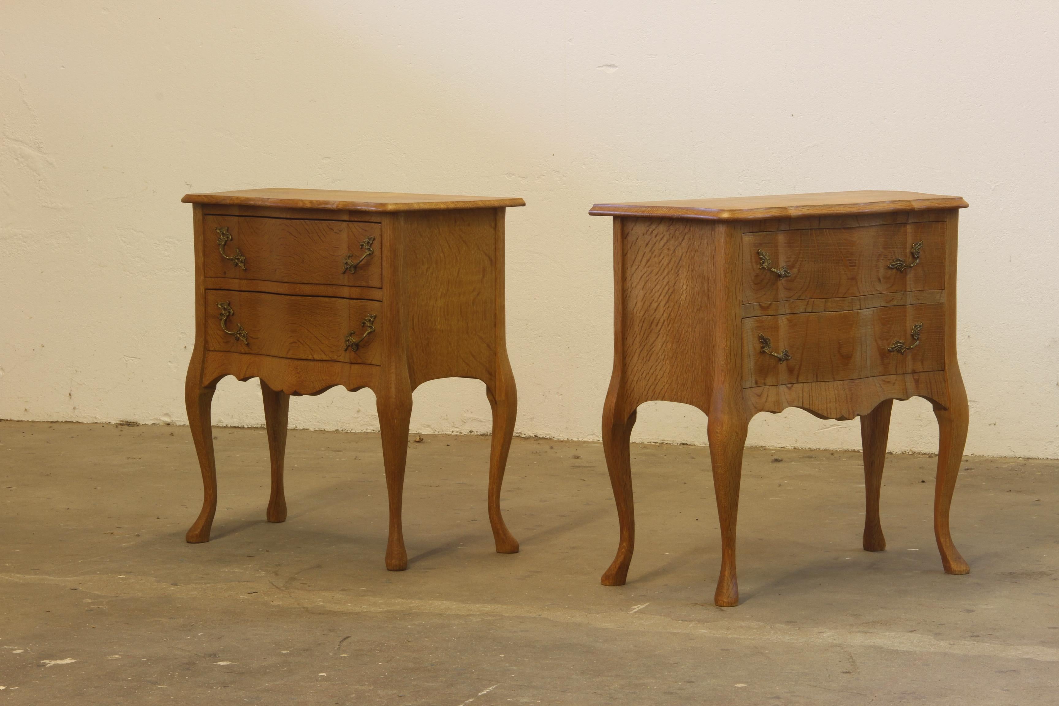 Nightstands in Oak French design/ Danish Henning Henry Kjærnulf style, 1960s 8