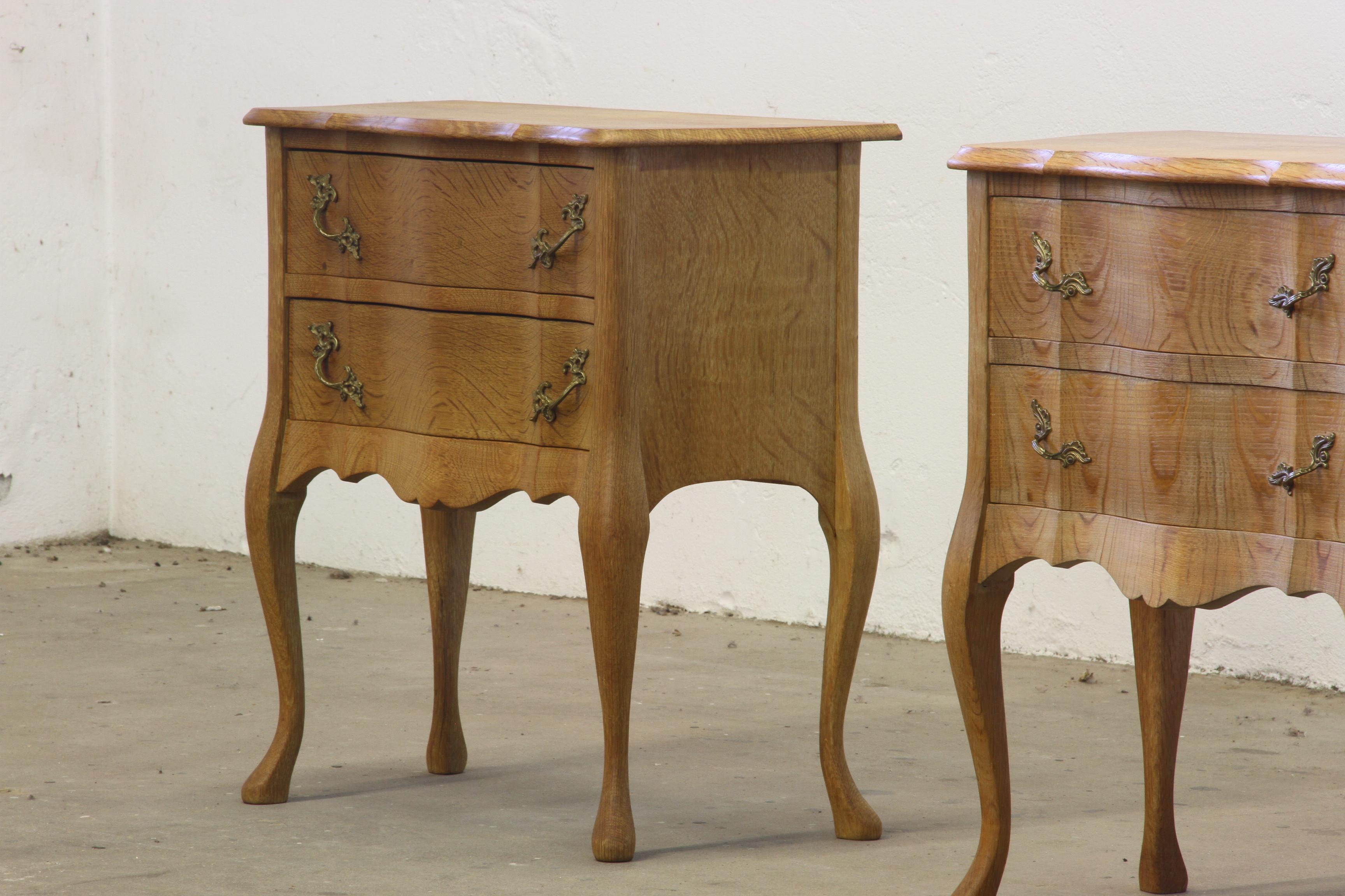 Mid-20th Century Nightstands in Oak French design/ Danish Henning Henry Kjærnulf style, 1960s