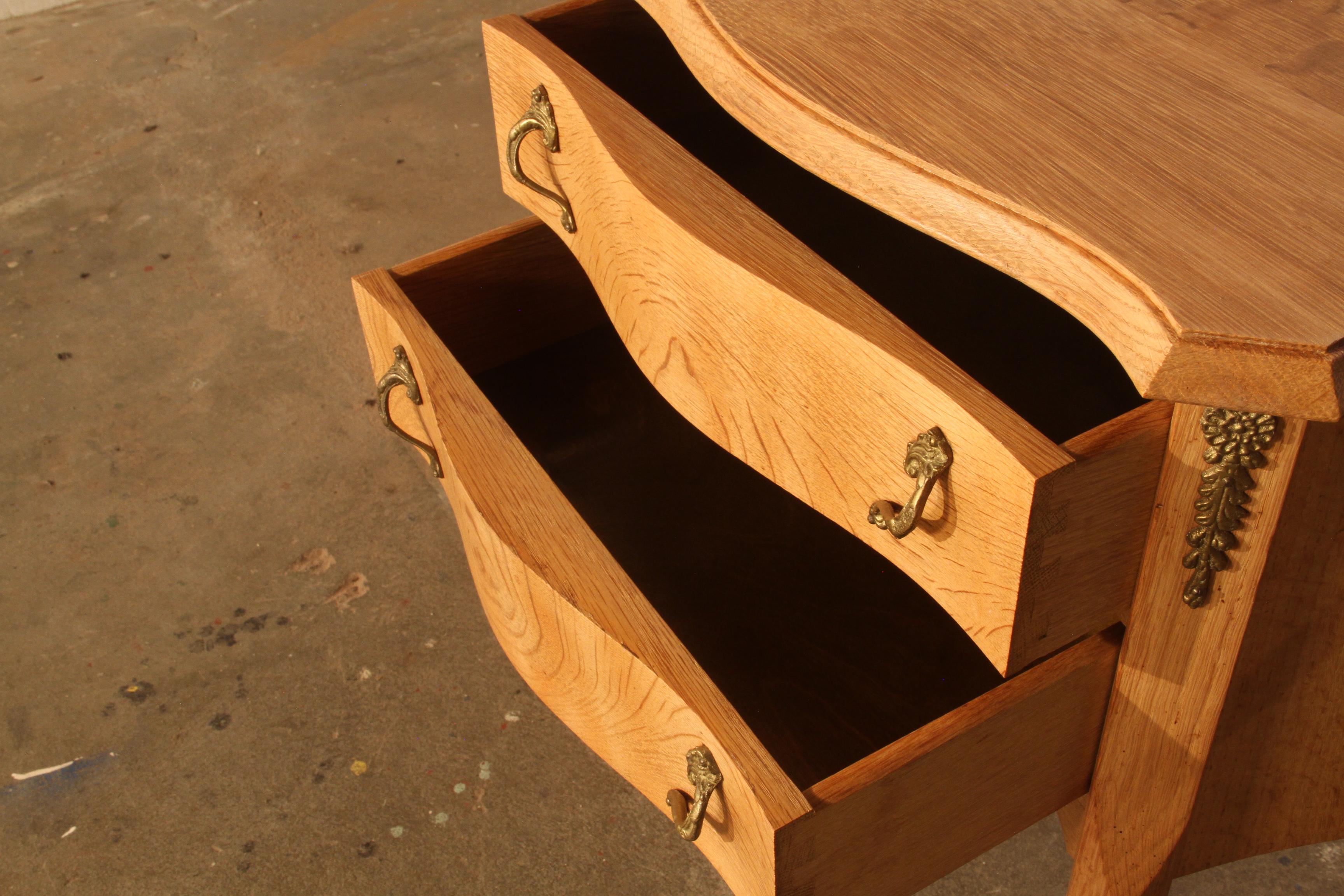 Nightstands in Oak French design/ Danish Henning Henry Kjærnulf style, 1960s 4