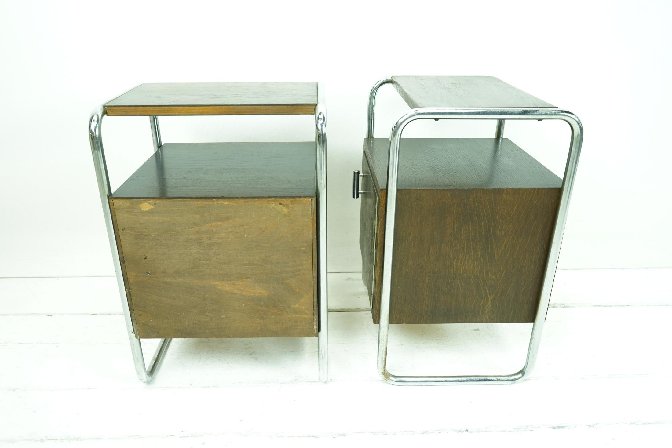 Nightstands or Bedside Tables 'Set of 2' by Thonet In Good Condition For Sale In Chemnitz, SN