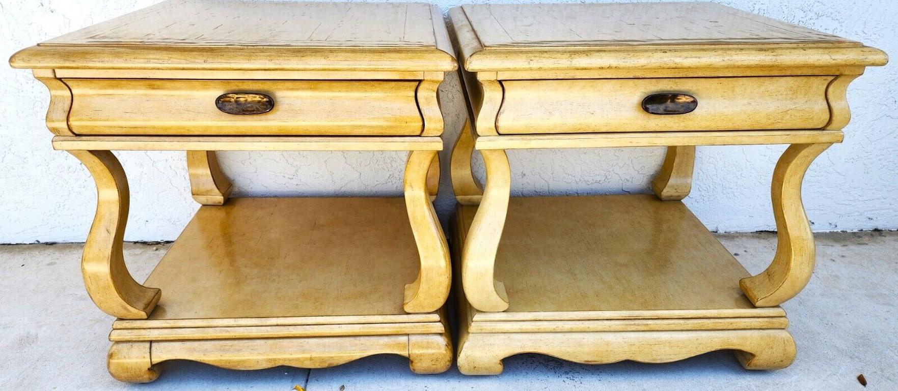 For FULL item description click on CONTINUE READING at the bottom of this page.

Offering One Of Our Recent Palm Beach Estate Fine Furniture Acquisitions Of A 
Pair of Oversized Nightstands Side End Tables Solid Wood by CENTURY