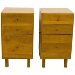 Nightstands / Side Tables of Wood with Original Paul McCobb Knobs, Pair